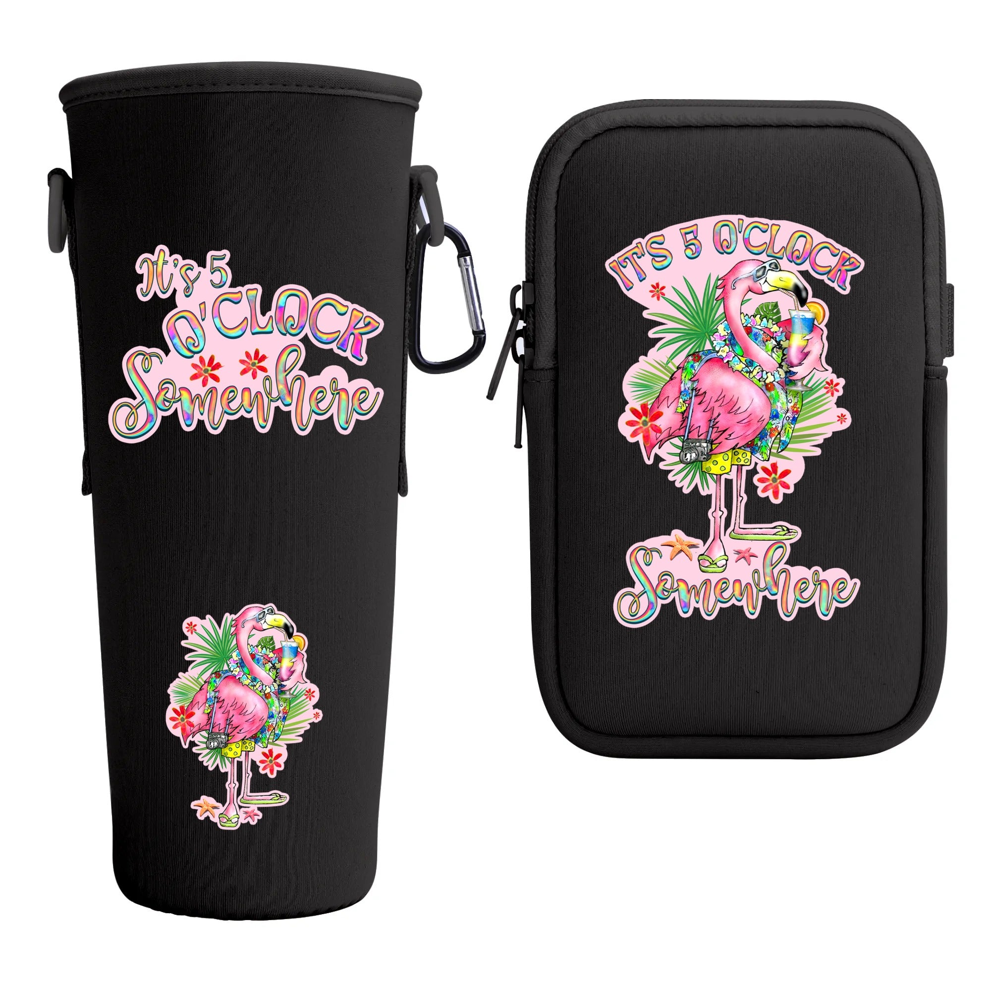 IT'S 5 O'CLOCK SOMEWHERE FLAMINGO TUMBLER CARRIER BAG - YHHG2708255