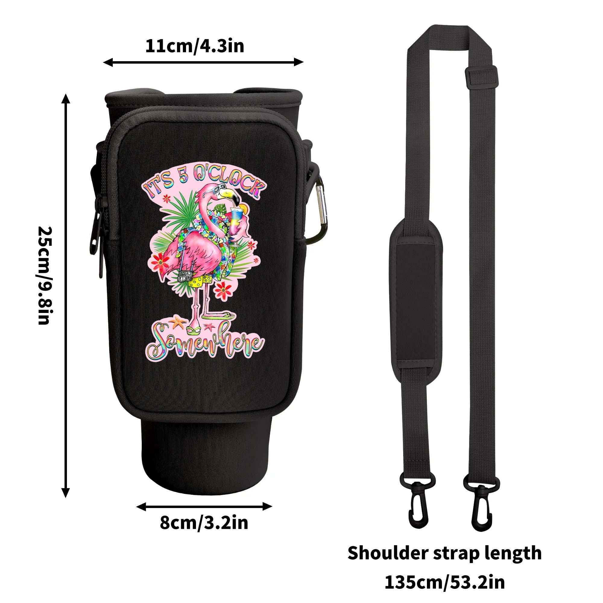 IT'S 5 O'CLOCK SOMEWHERE FLAMINGO TUMBLER CARRIER BAG - YHHG2708255