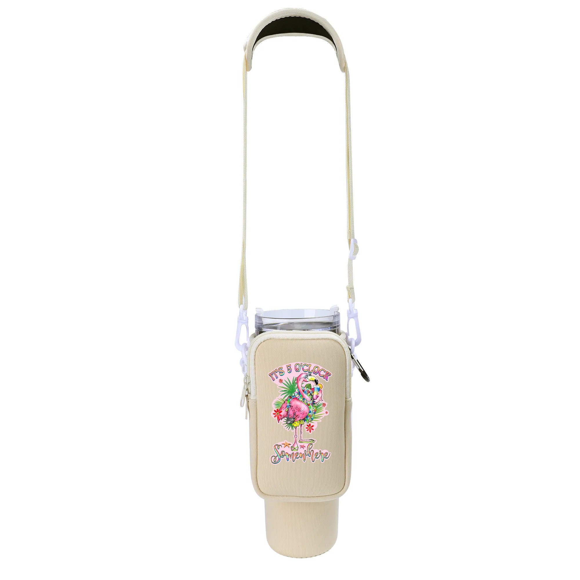 IT'S 5 O'CLOCK SOMEWHERE FLAMINGO TUMBLER CARRIER BAG - YHHG2708255
