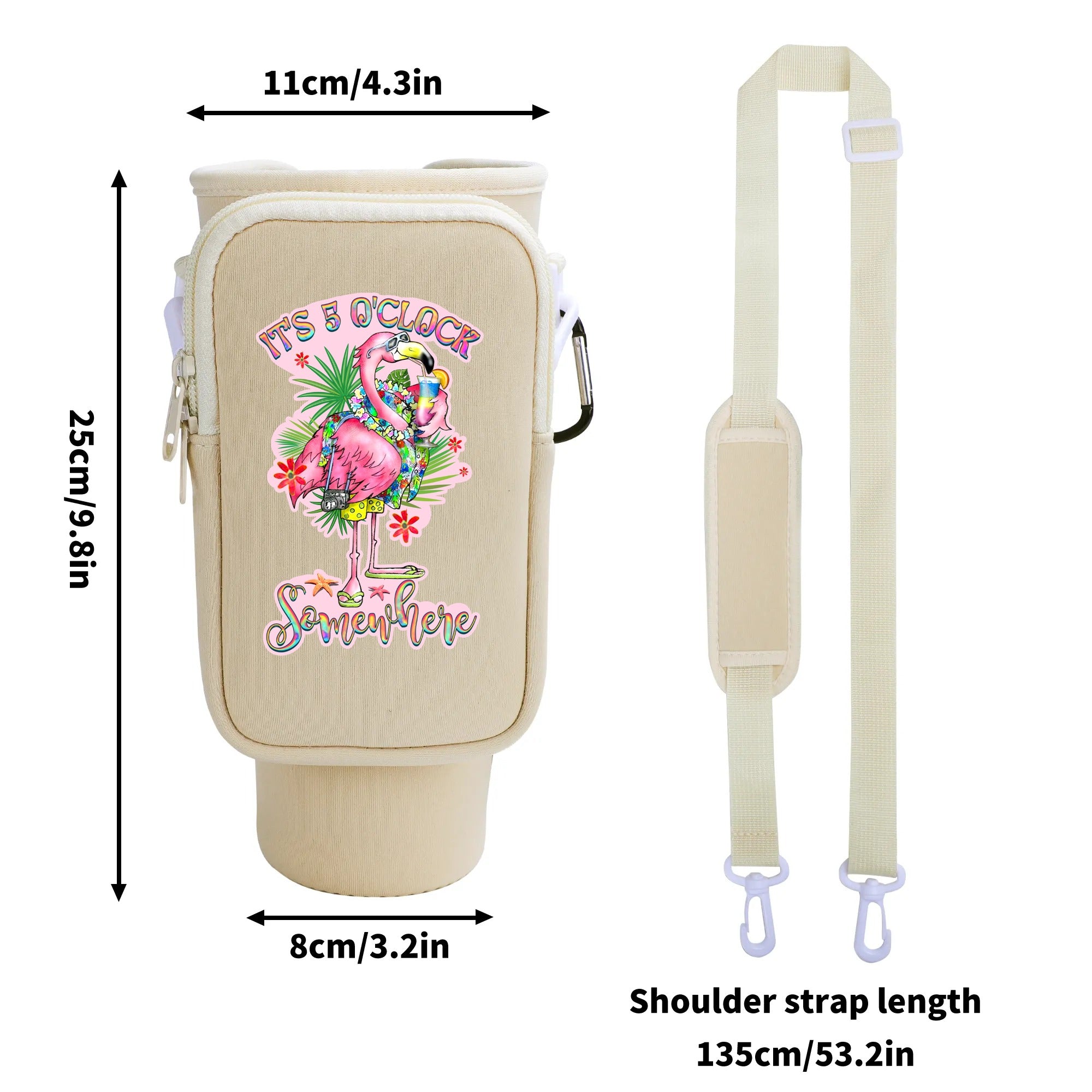 IT'S 5 O'CLOCK SOMEWHERE FLAMINGO TUMBLER CARRIER BAG - YHHG2708255