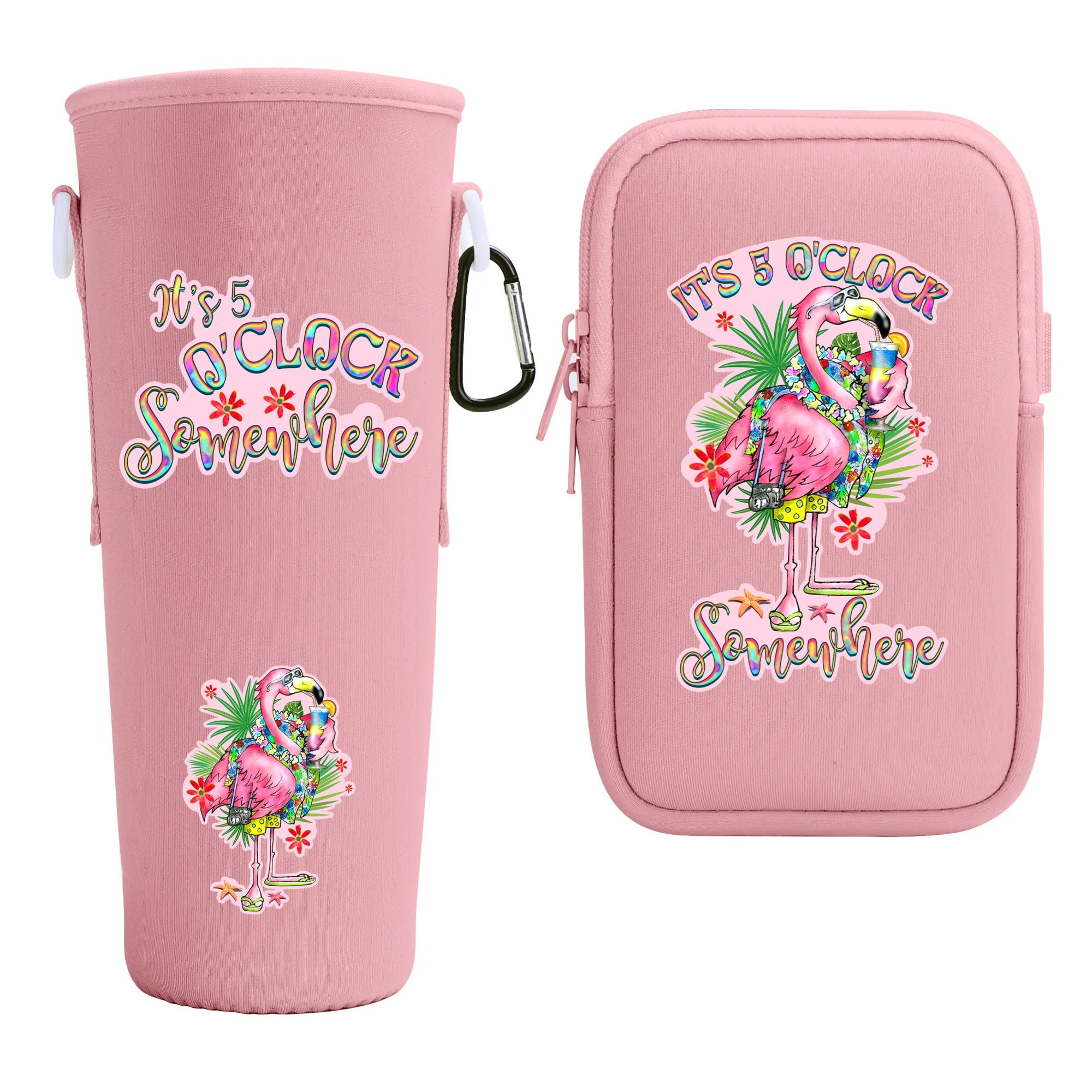 IT'S 5 O'CLOCK SOMEWHERE FLAMINGO TUMBLER CARRIER BAG - YHHG2708255