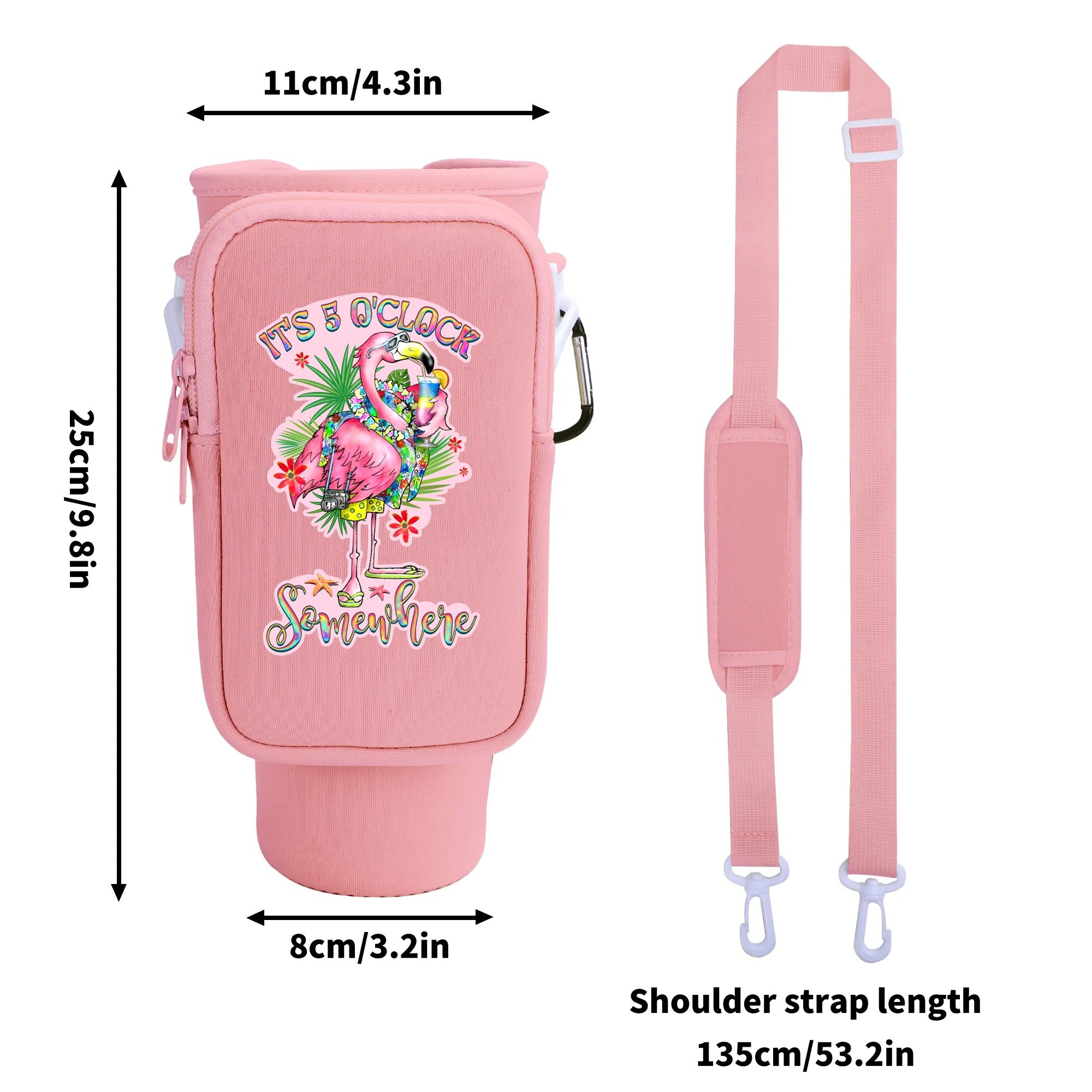 IT'S 5 O'CLOCK SOMEWHERE FLAMINGO TUMBLER CARRIER BAG - YHHG2708255