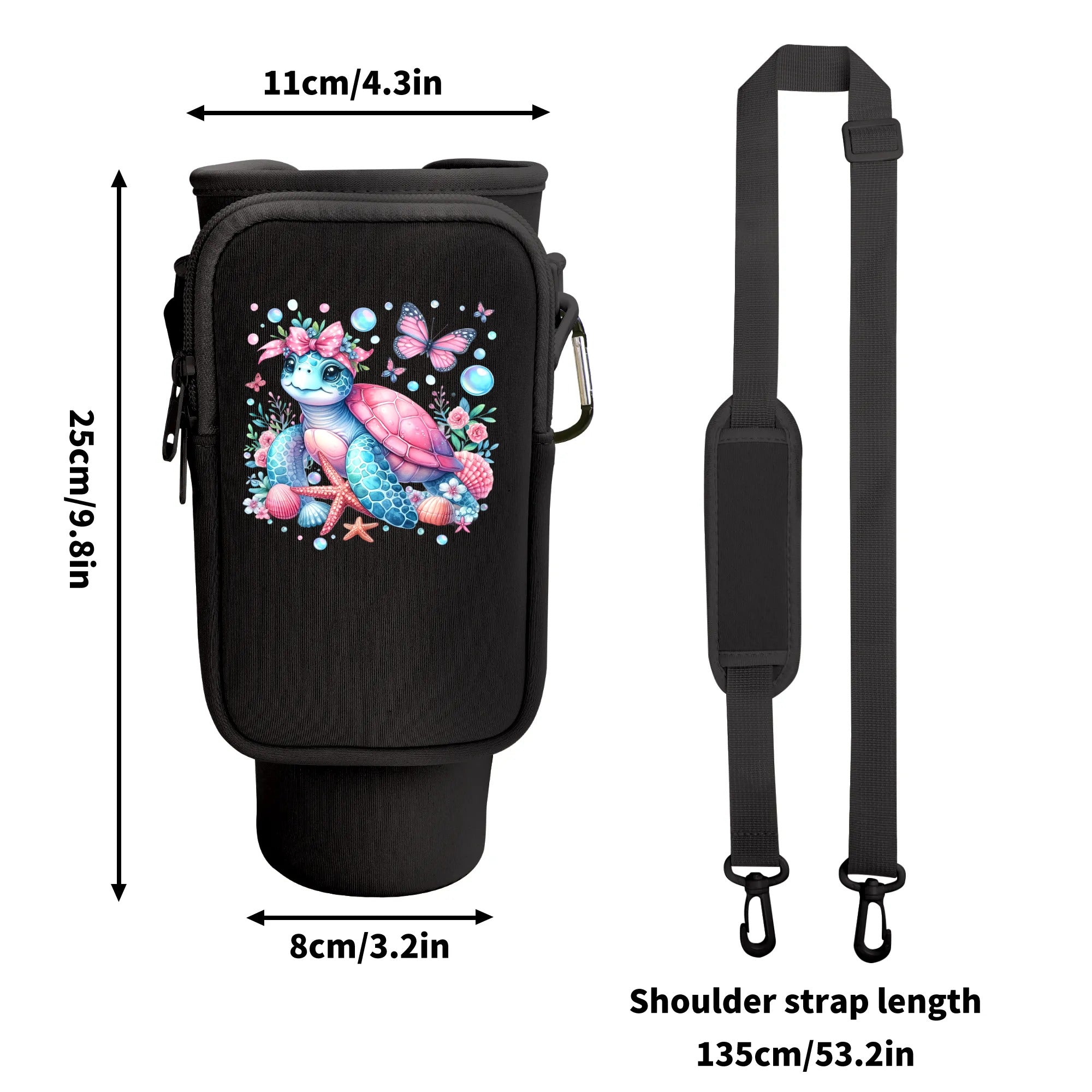 DON'T WORRY BEACH HAPPY TURTLE TUMBLER CARRIER BAG - YHLN2608257