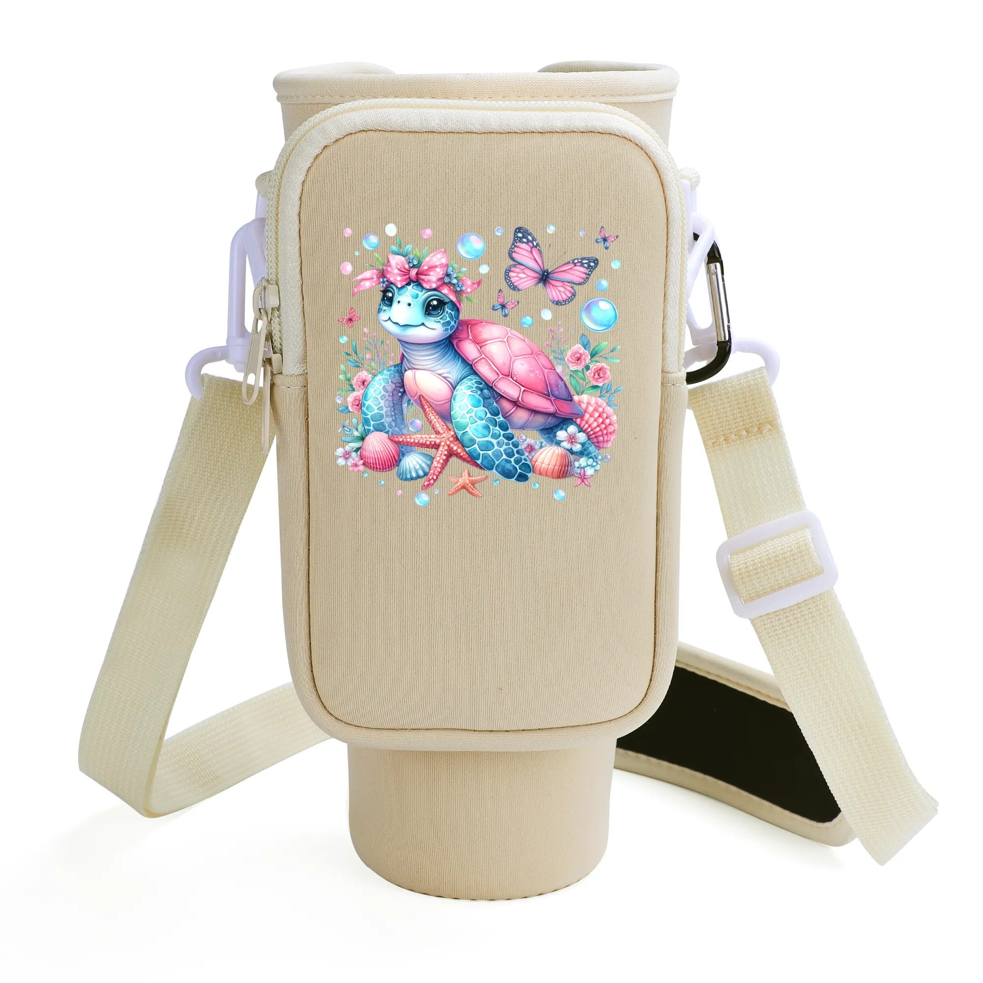 DON'T WORRY BEACH HAPPY TURTLE TUMBLER CARRIER BAG - YHLN2608257