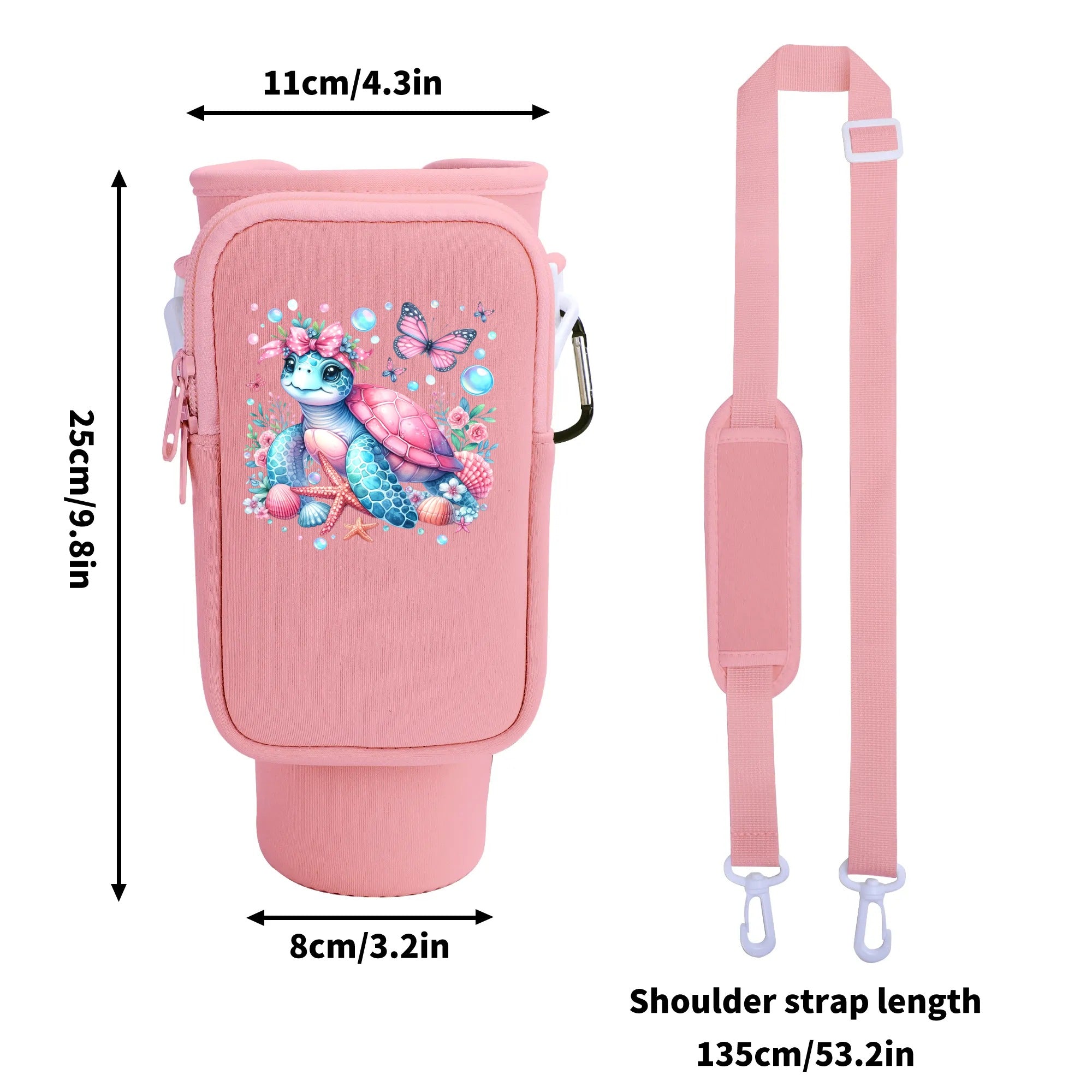 DON'T WORRY BEACH HAPPY TURTLE TUMBLER CARRIER BAG - YHLN2608257