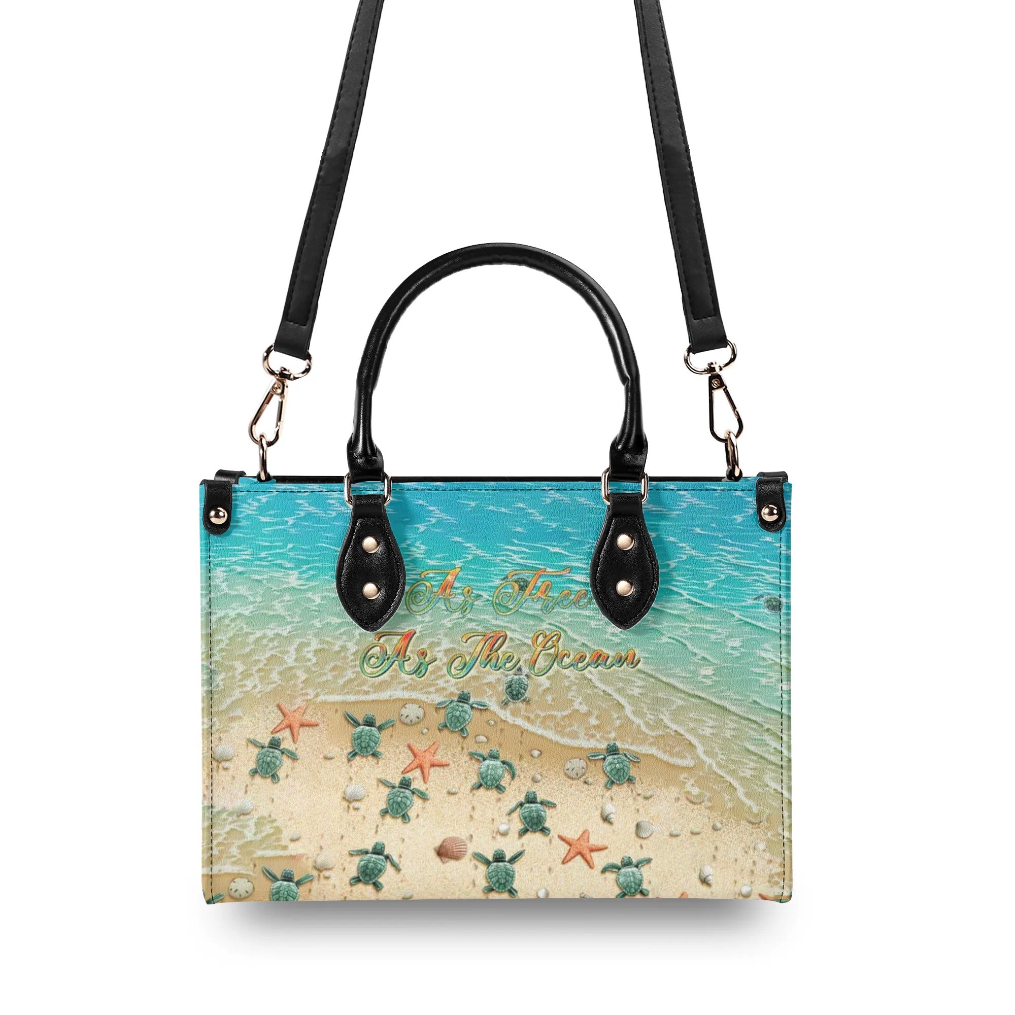 AS FREE AS THE OCEAN TURTLE LEATHER HANDBAG - TLTR0807244