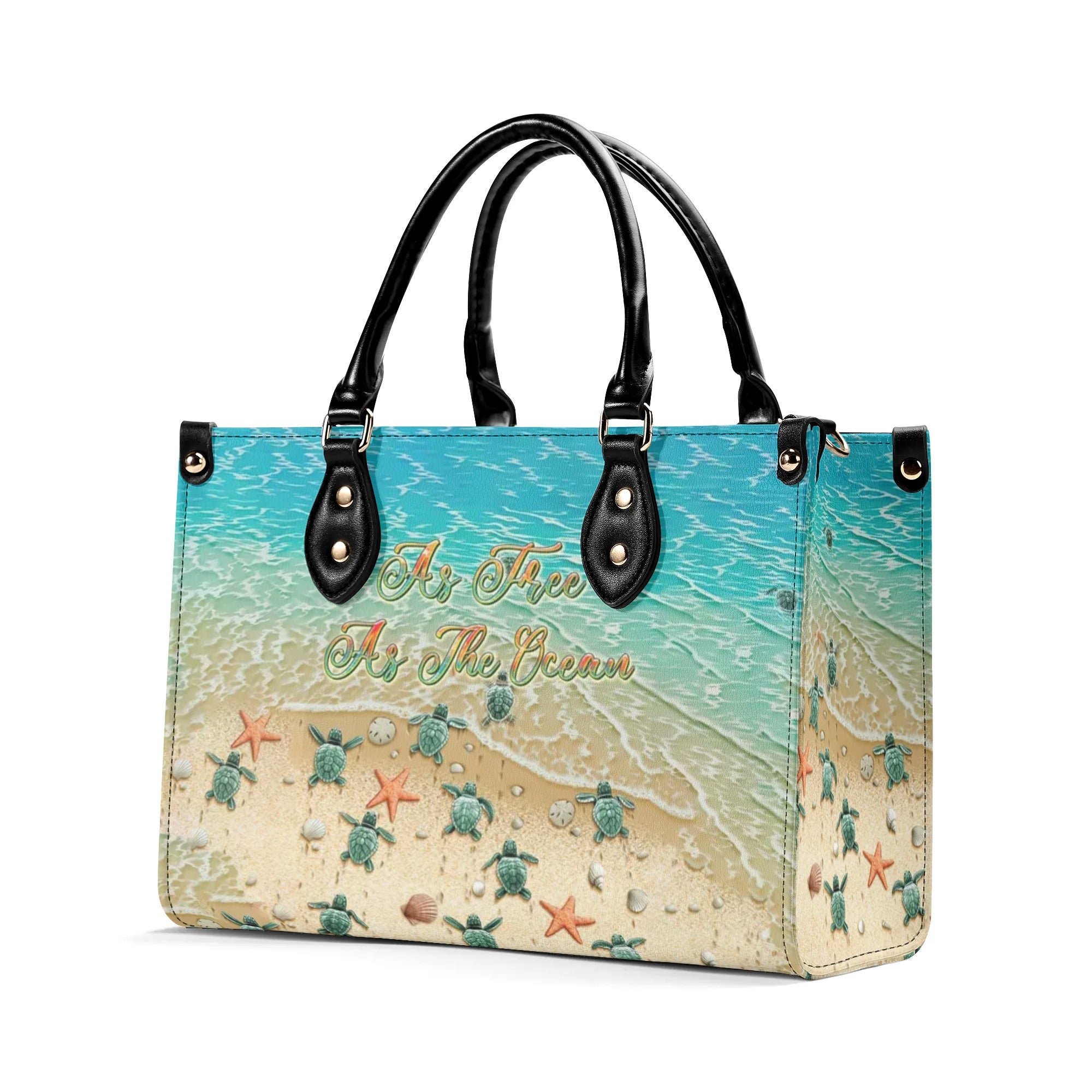 AS FREE AS THE OCEAN TURTLE LEATHER HANDBAG - TLTR0807244