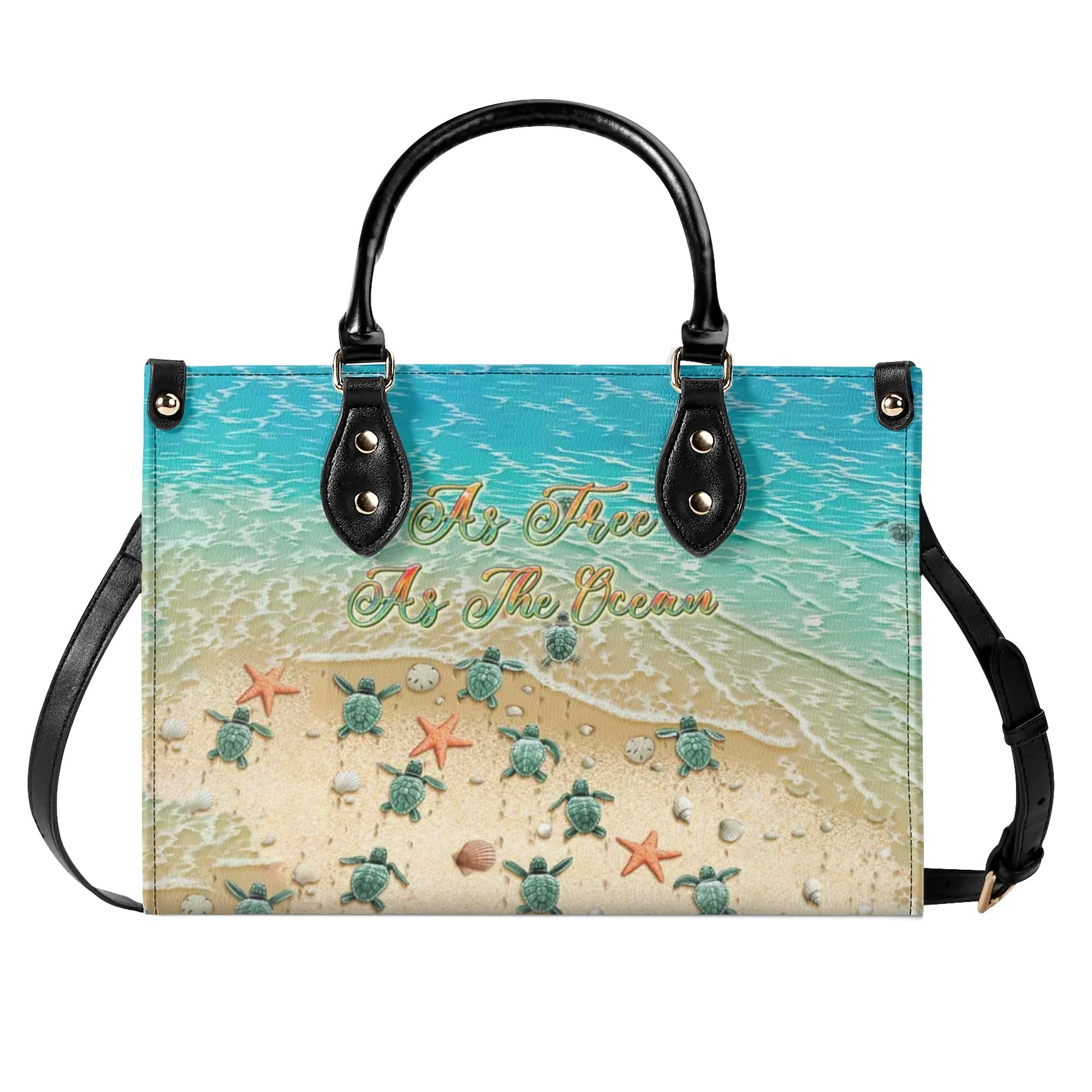 AS FREE AS THE OCEAN TURTLE LEATHER HANDBAG - TLTR0807244