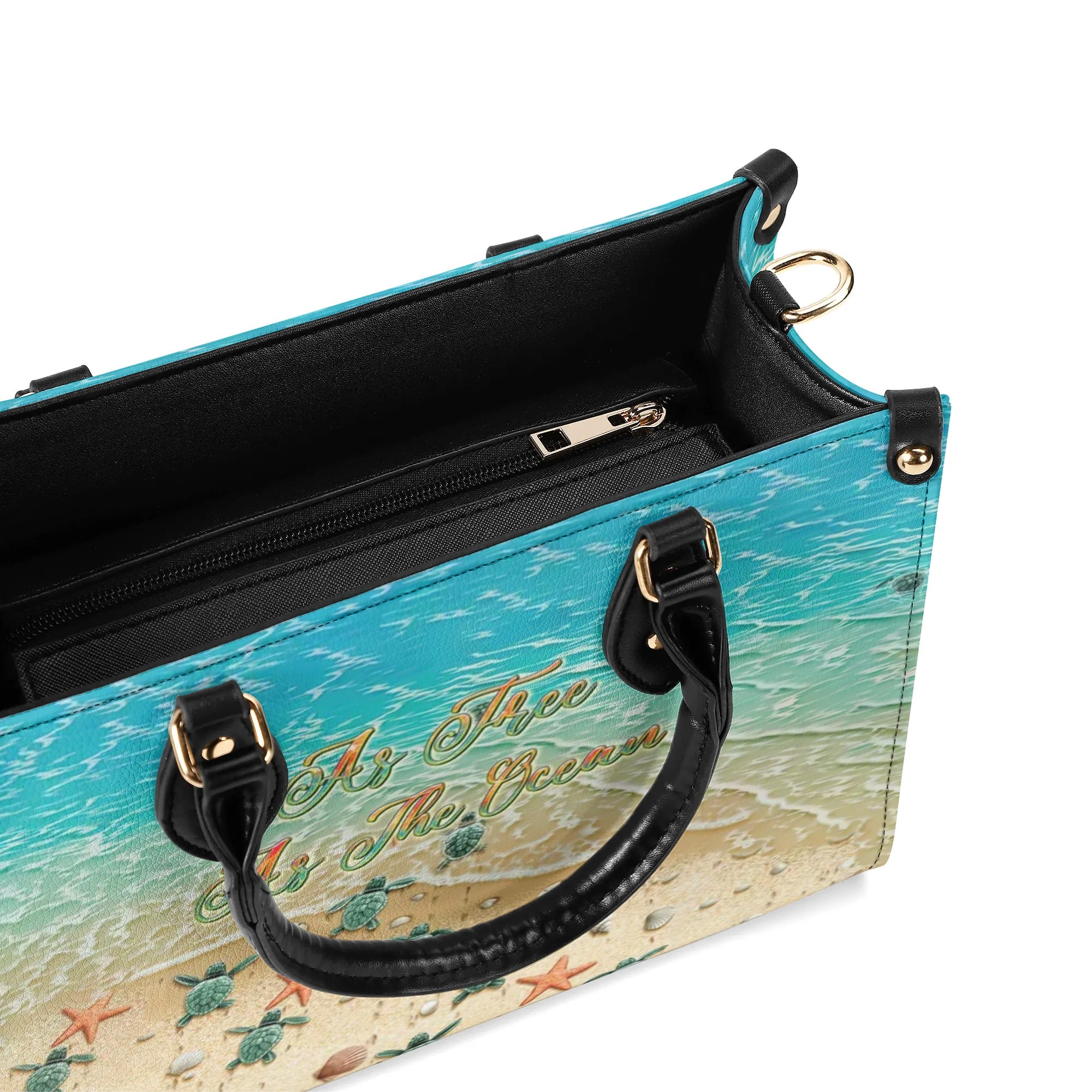 AS FREE AS THE OCEAN TURTLE LEATHER HANDBAG - TLTR0807244