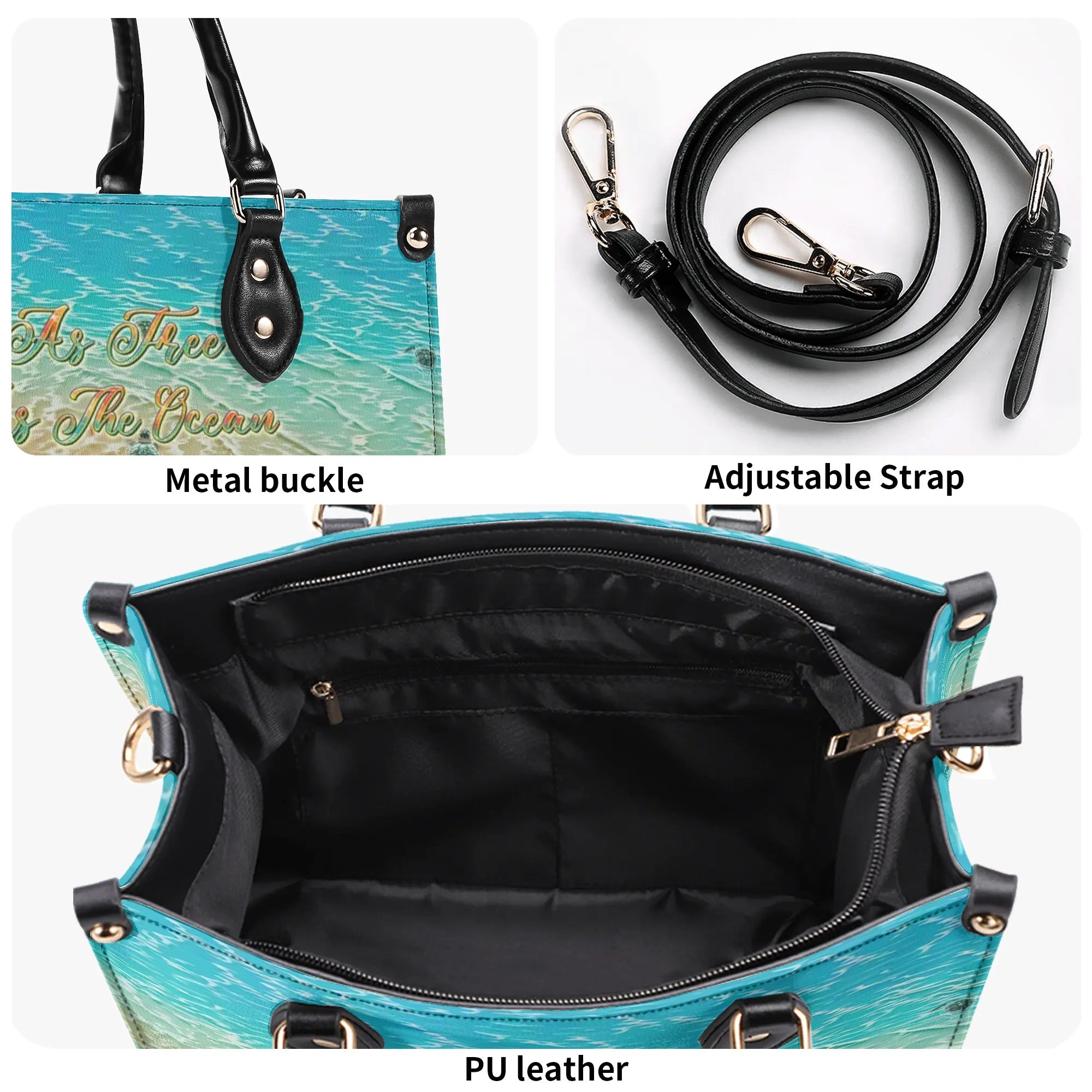 AS FREE AS THE OCEAN TURTLE LEATHER HANDBAG - TLTR0807244