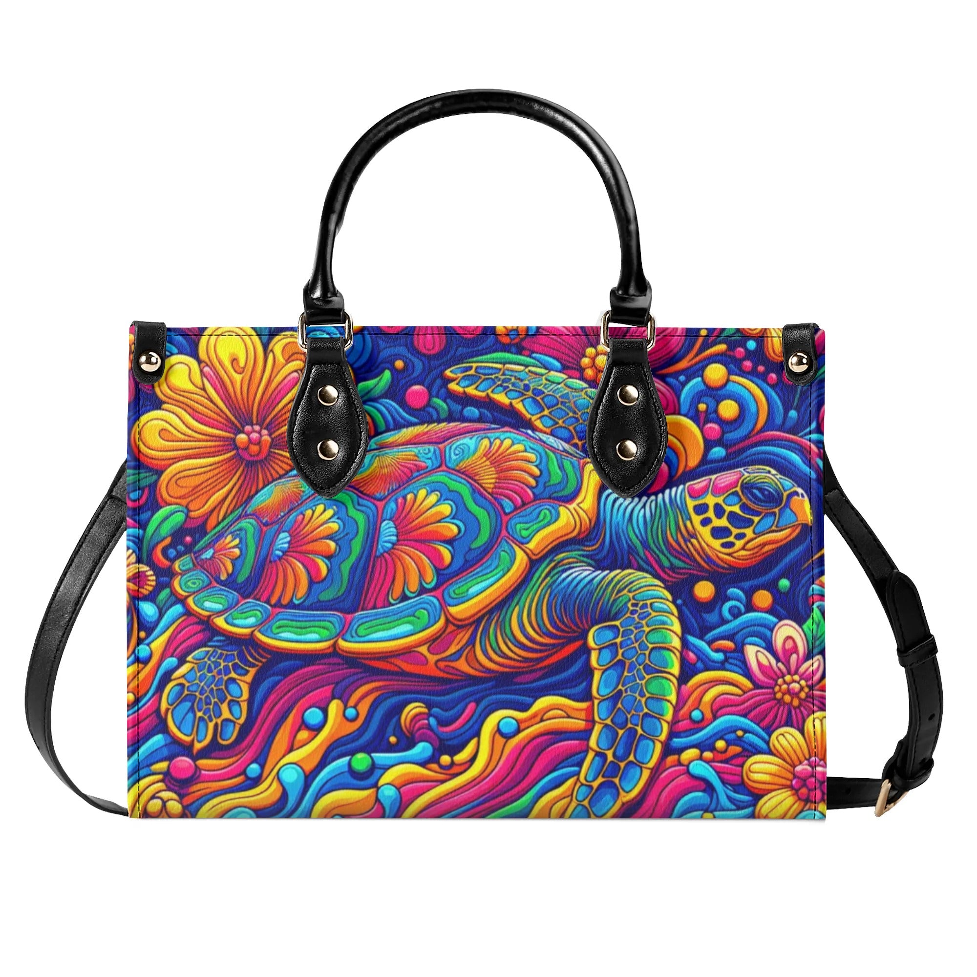 COLORFUL TURTLE LEATHER HANDBAG - TLNO2707242