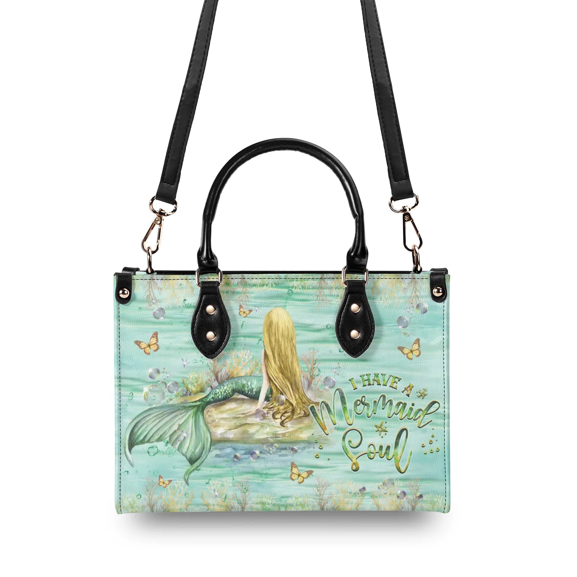 I HAVE A MERMAID SOUL LEATHER HANDBAG - YHHG3009244