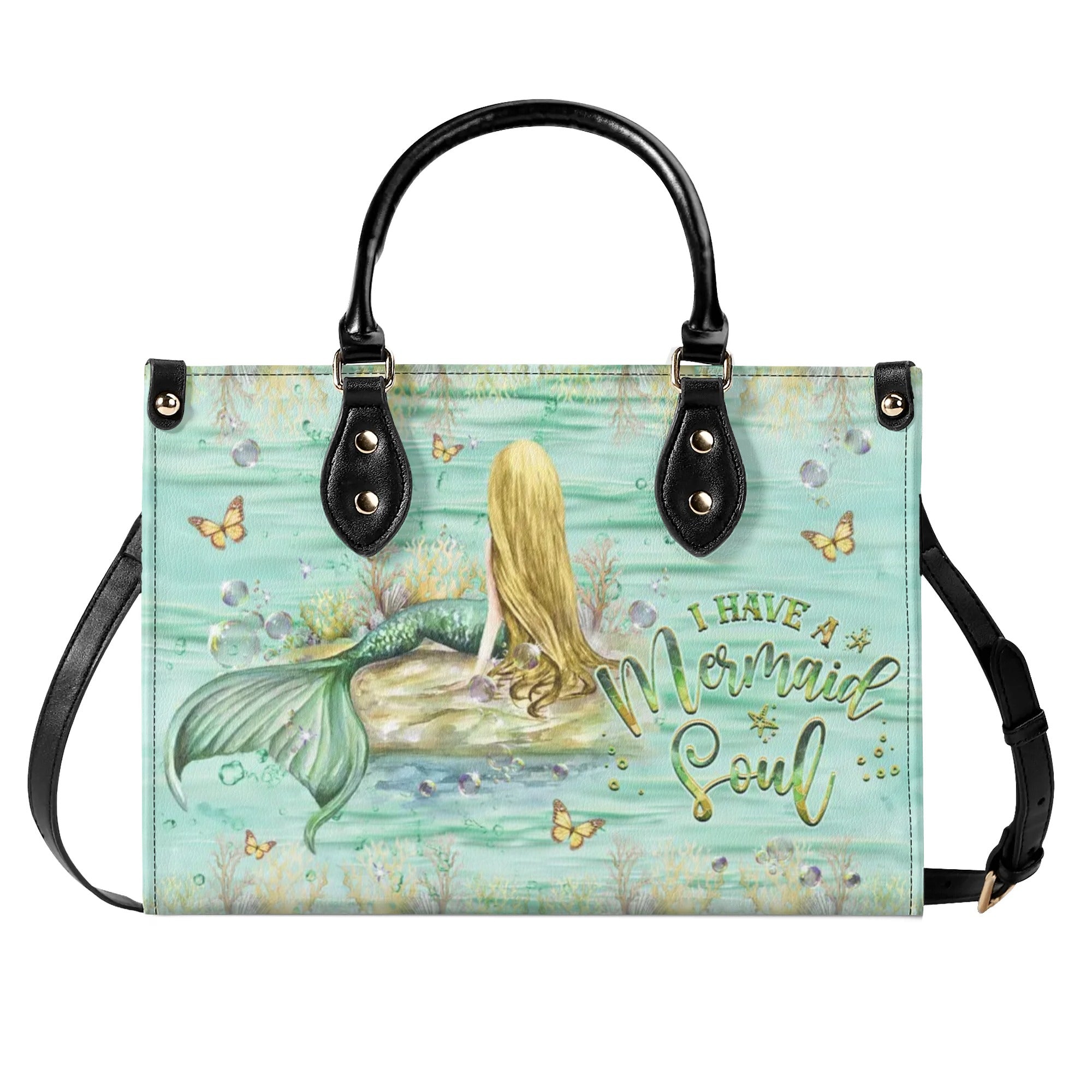 I HAVE A MERMAID SOUL LEATHER HANDBAG - YHHG3009244