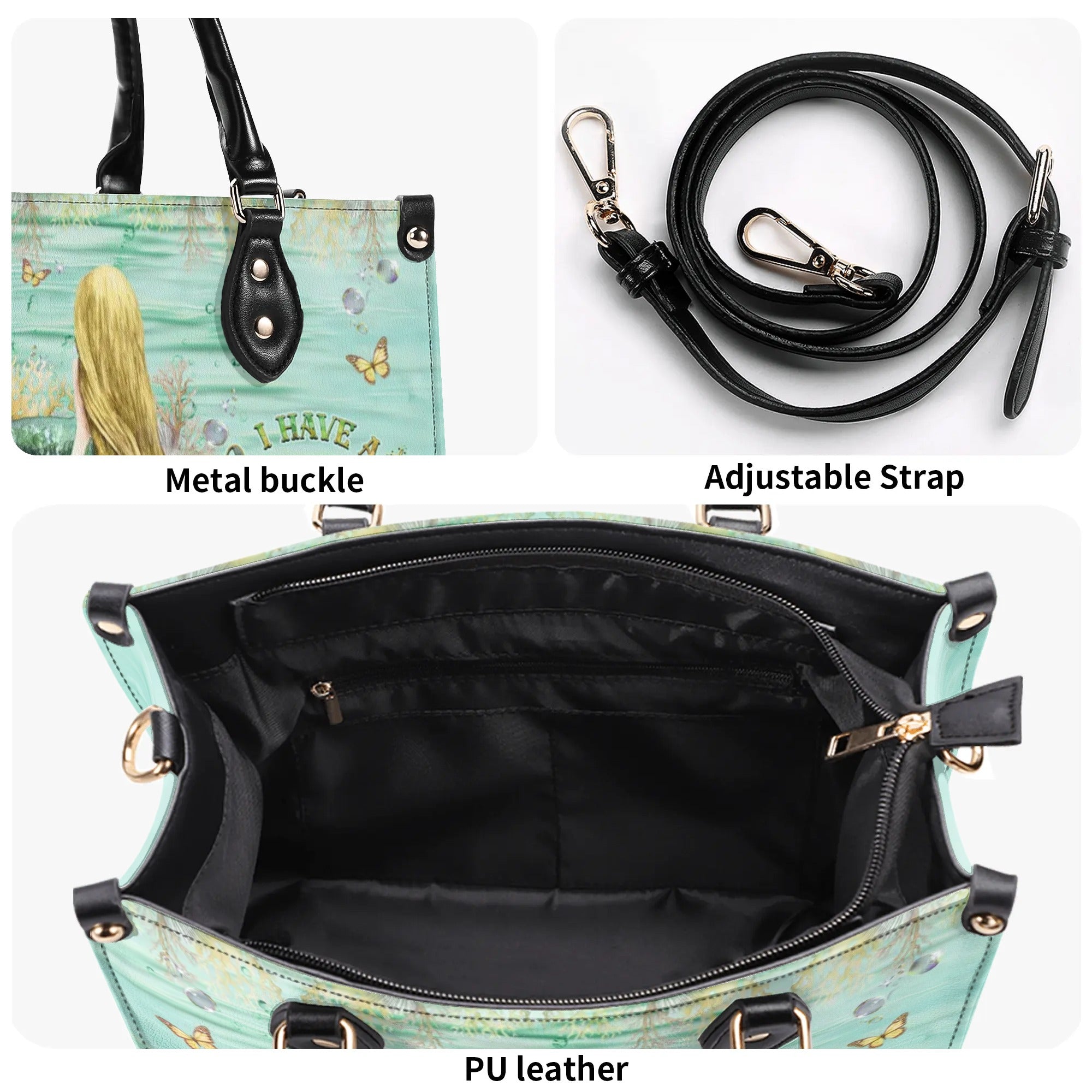 I HAVE A MERMAID SOUL LEATHER HANDBAG - YHHG3009244