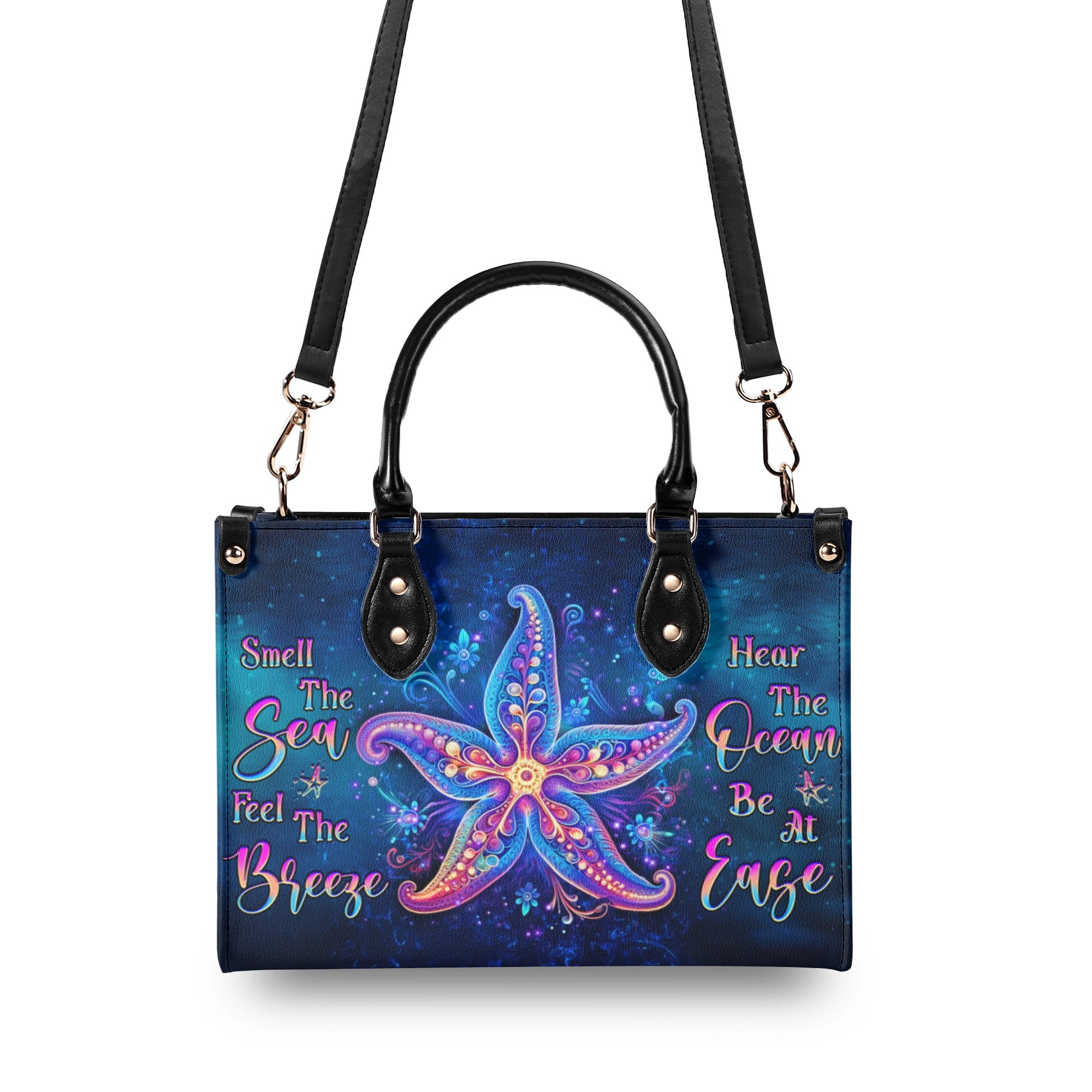 SMELL THE SEA FEEL THE BREEZE LEATHER HANDBAG - YHHG1110244