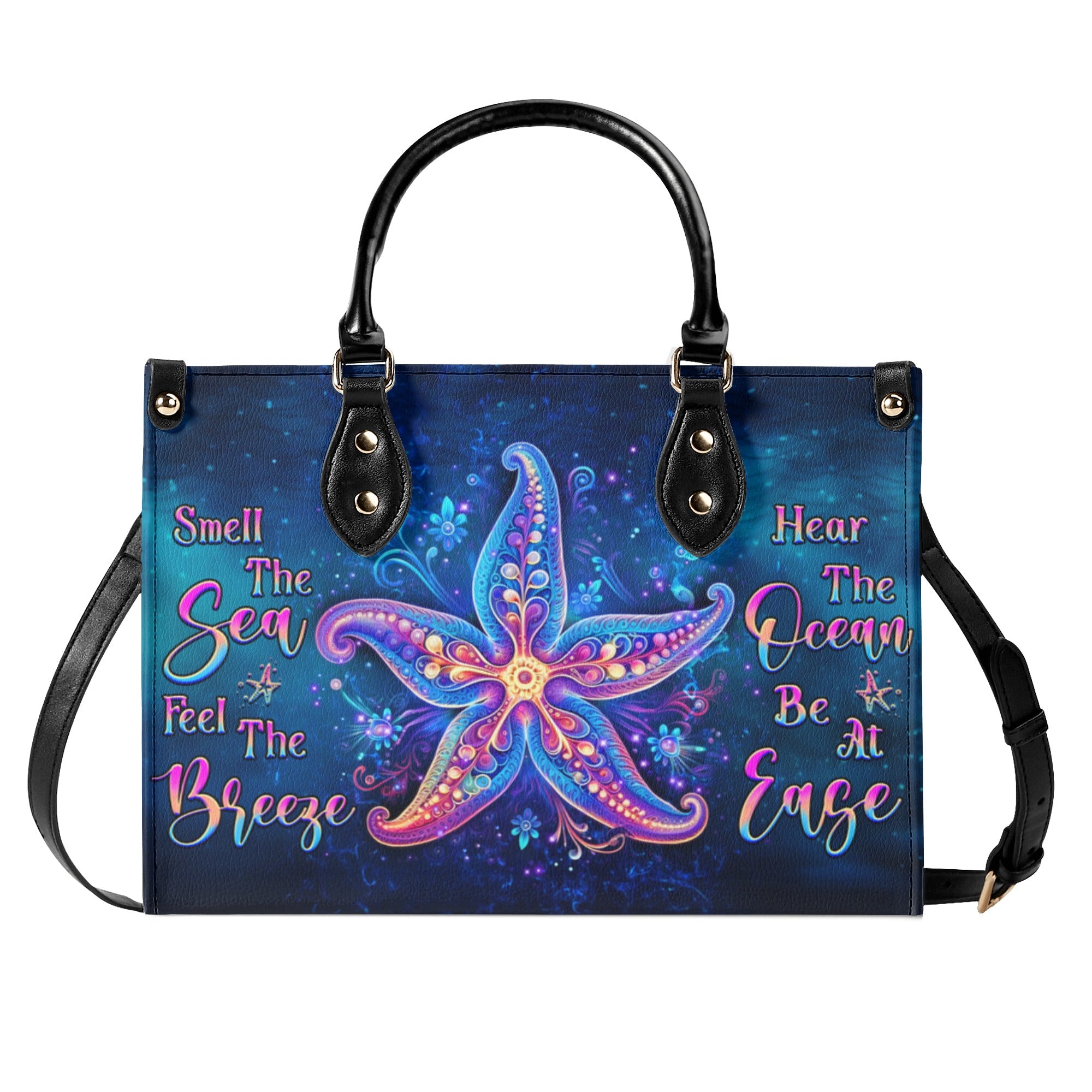 SMELL THE SEA FEEL THE BREEZE LEATHER HANDBAG - YHHG1110244