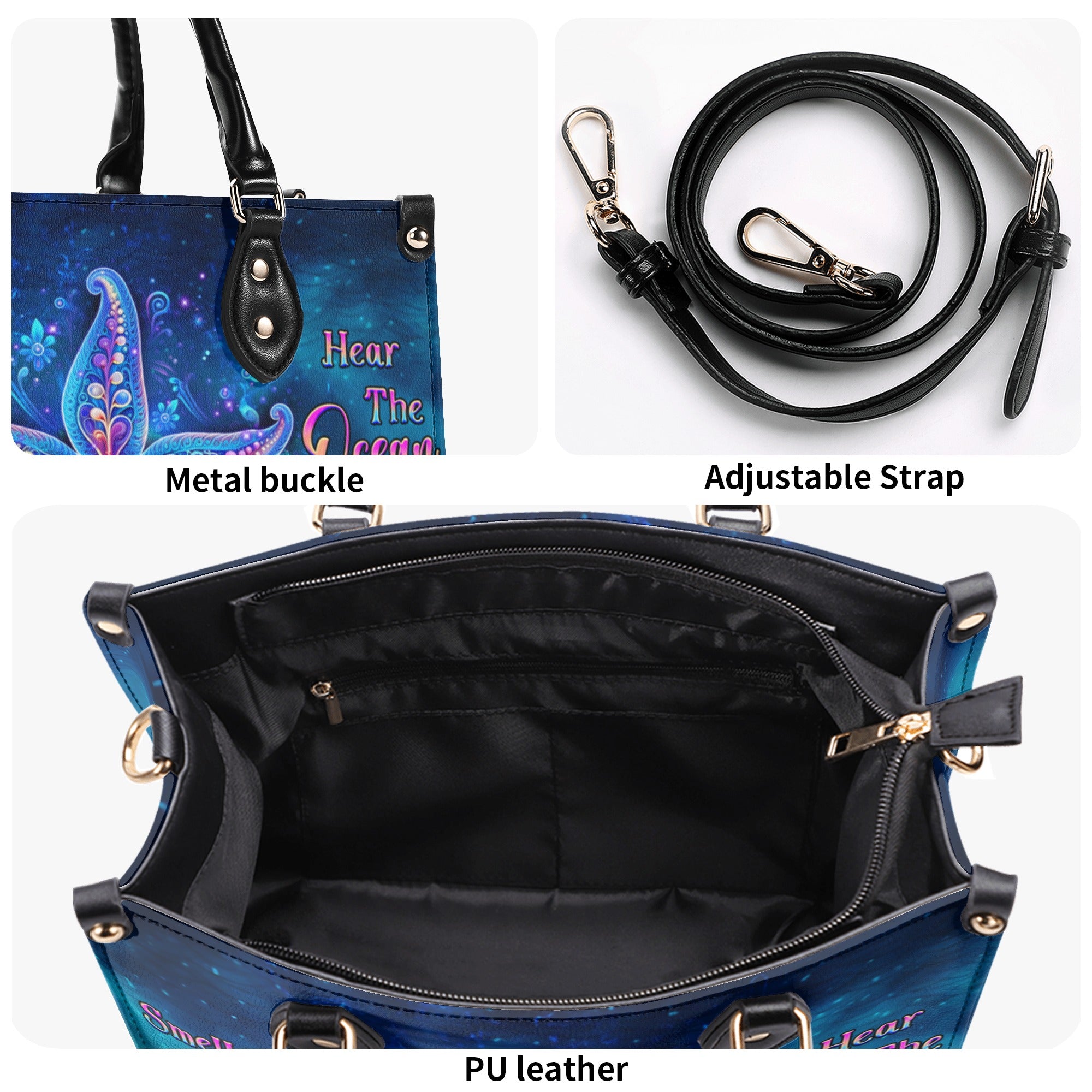 SMELL THE SEA FEEL THE BREEZE LEATHER HANDBAG - YHHG1110244