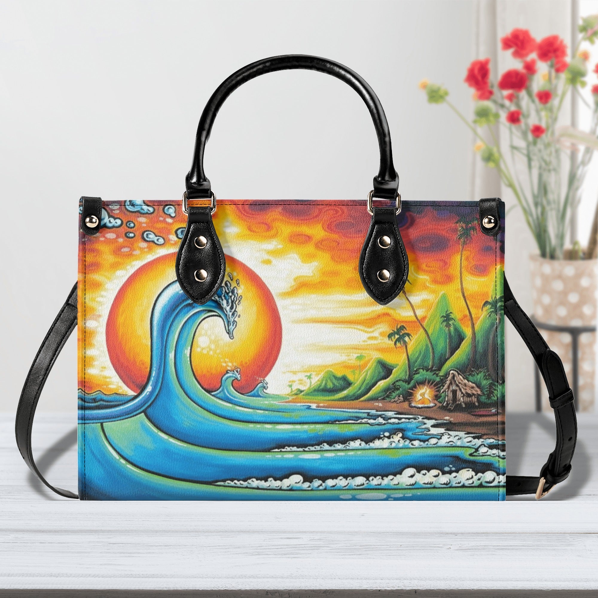 BEACH SUNSET LEATHER HANDBAG - YHLT1012244