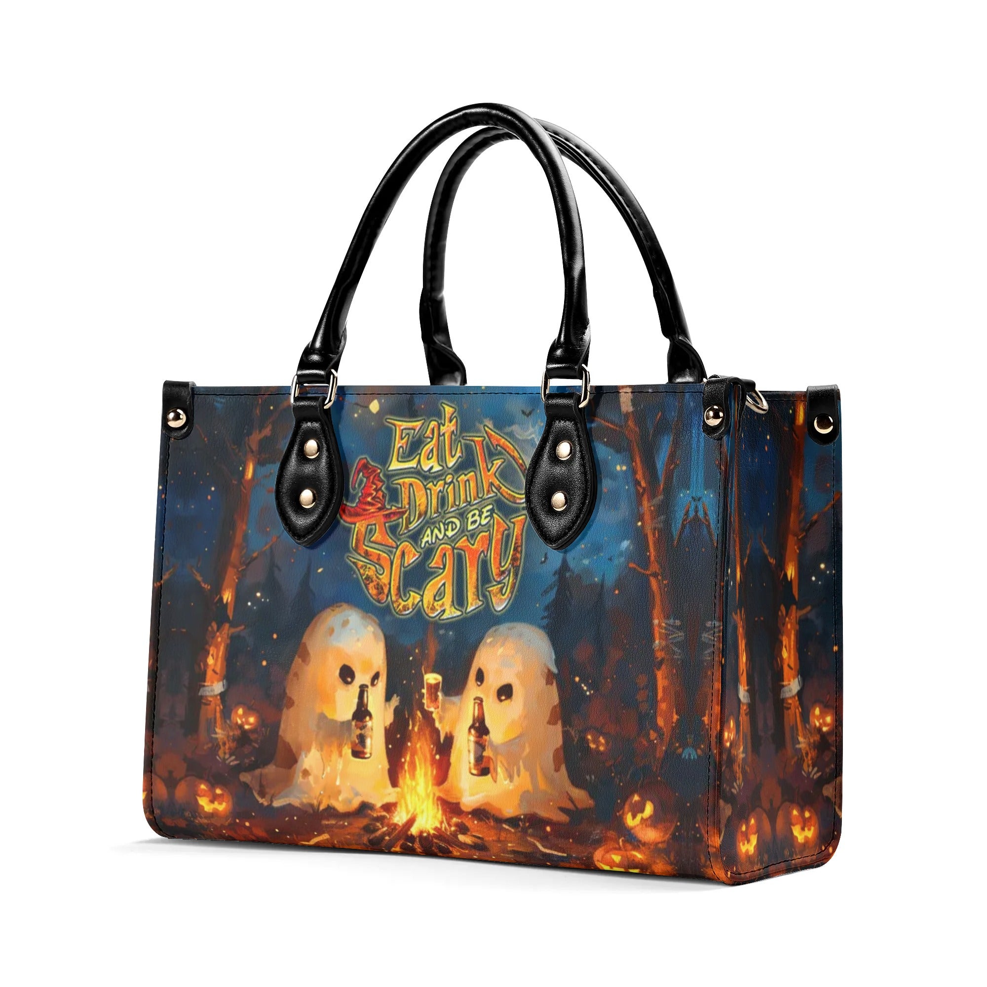 EAT DRINK AND BE SCARY HALLOWEEN LEATHER HANDBAG - YHDU2008244