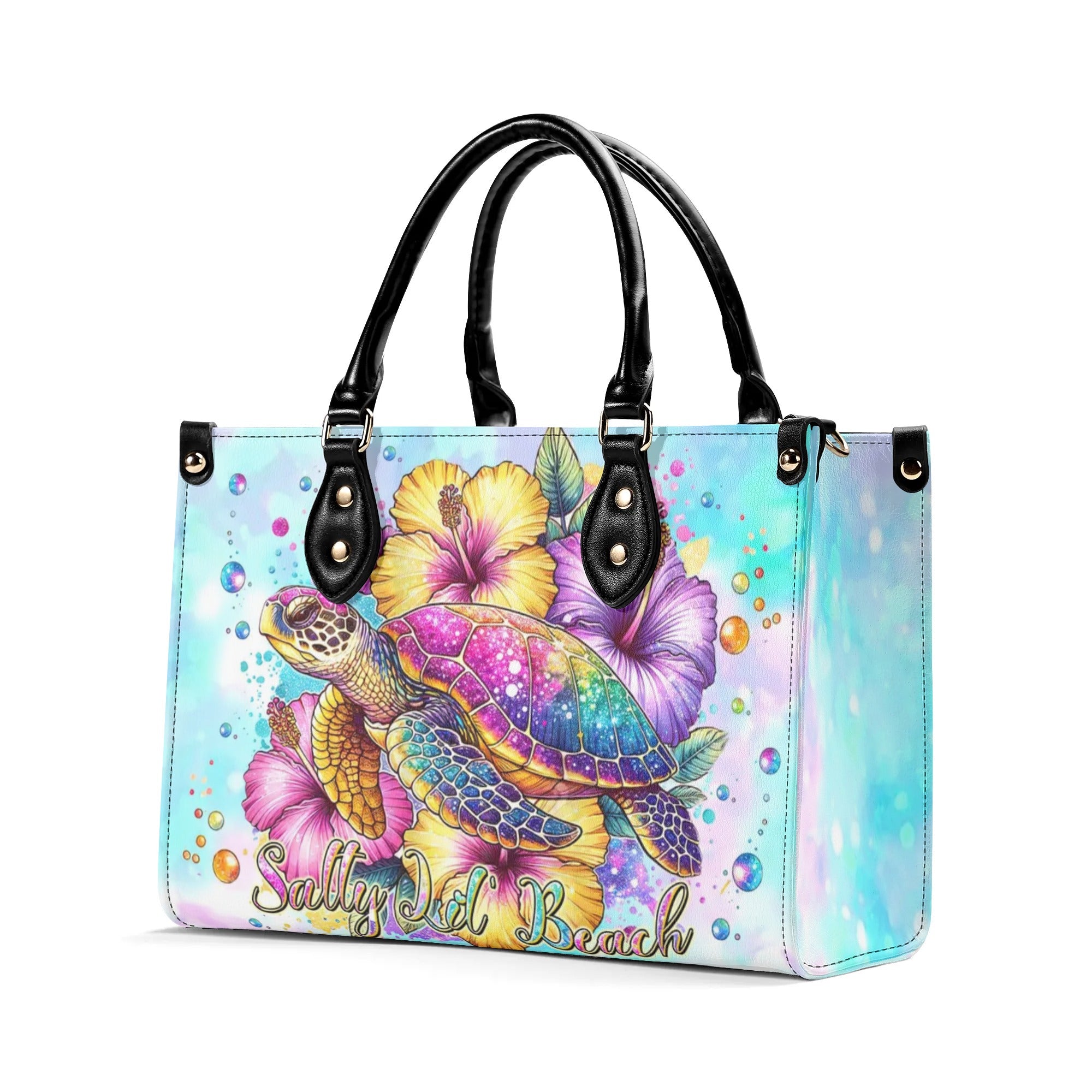 SALTY LIL' BEACH TURTLE LEATHER HANDBAG - TLTW1006243