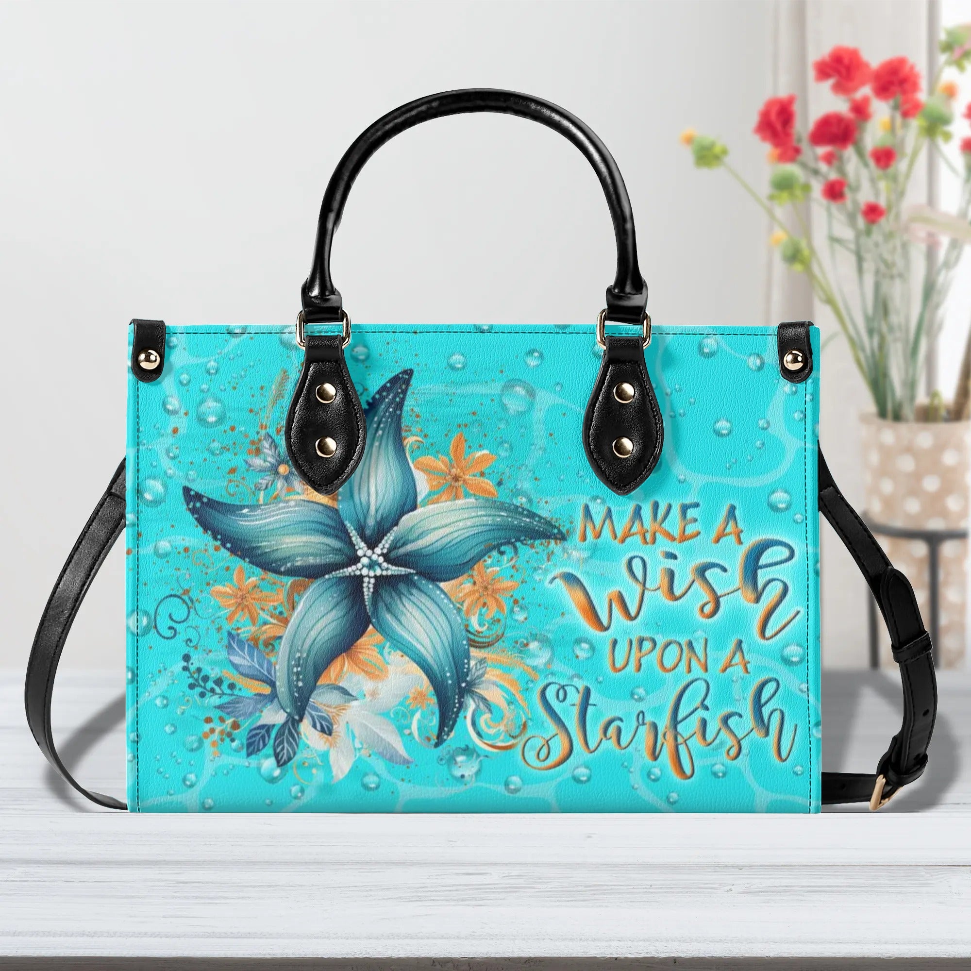 MAKE A WISH UPON A STARFISH LEATHER HANDBAG - YHLN1010244