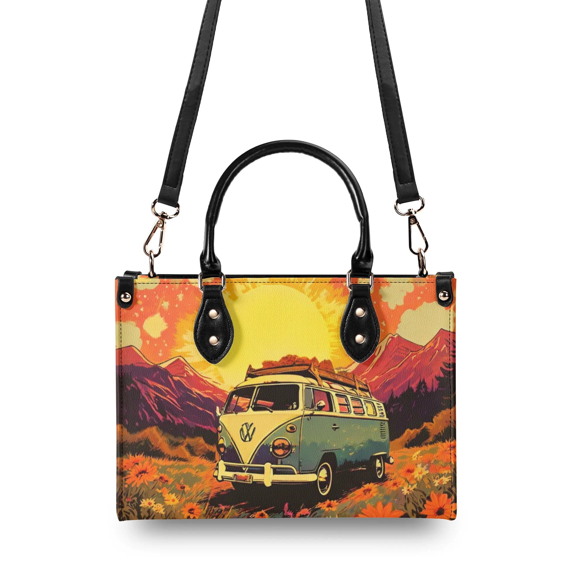 CAMPING SCENE LEATHER HANDBAG - YHHN1208244