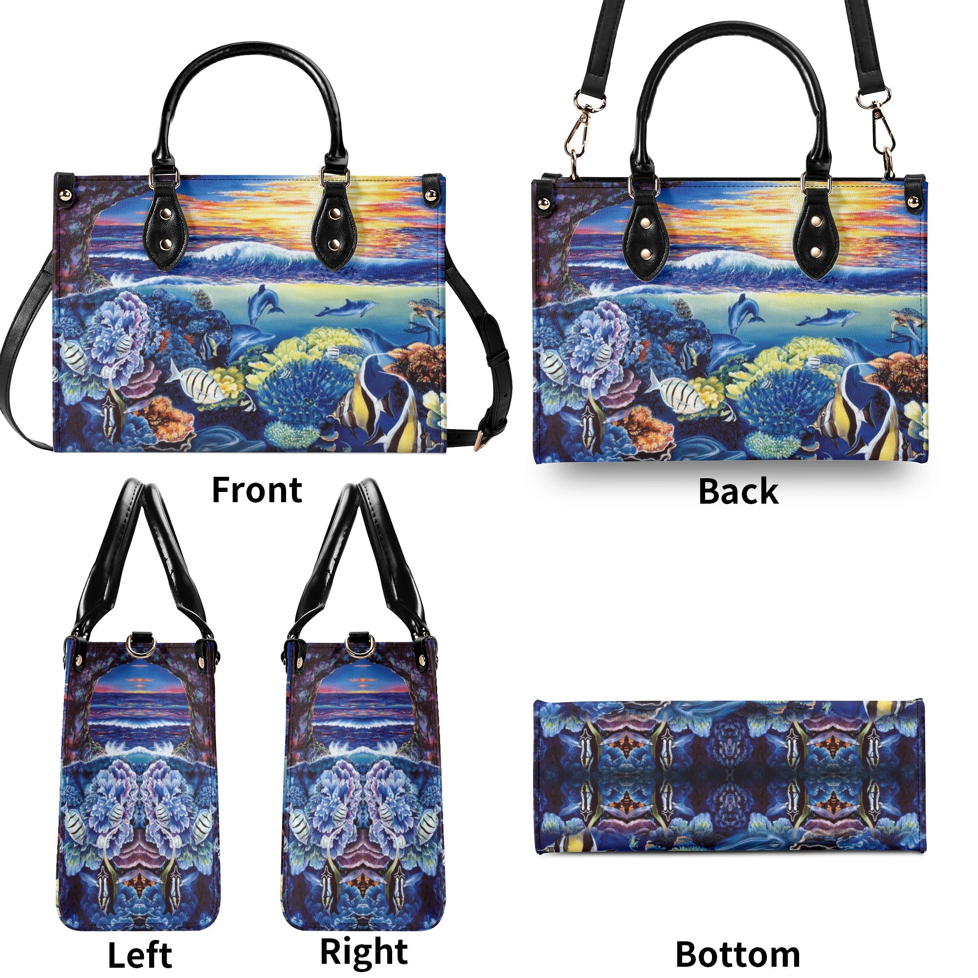 PAINTING OCEAN LEATHER HANDBAG - YHHG3010244