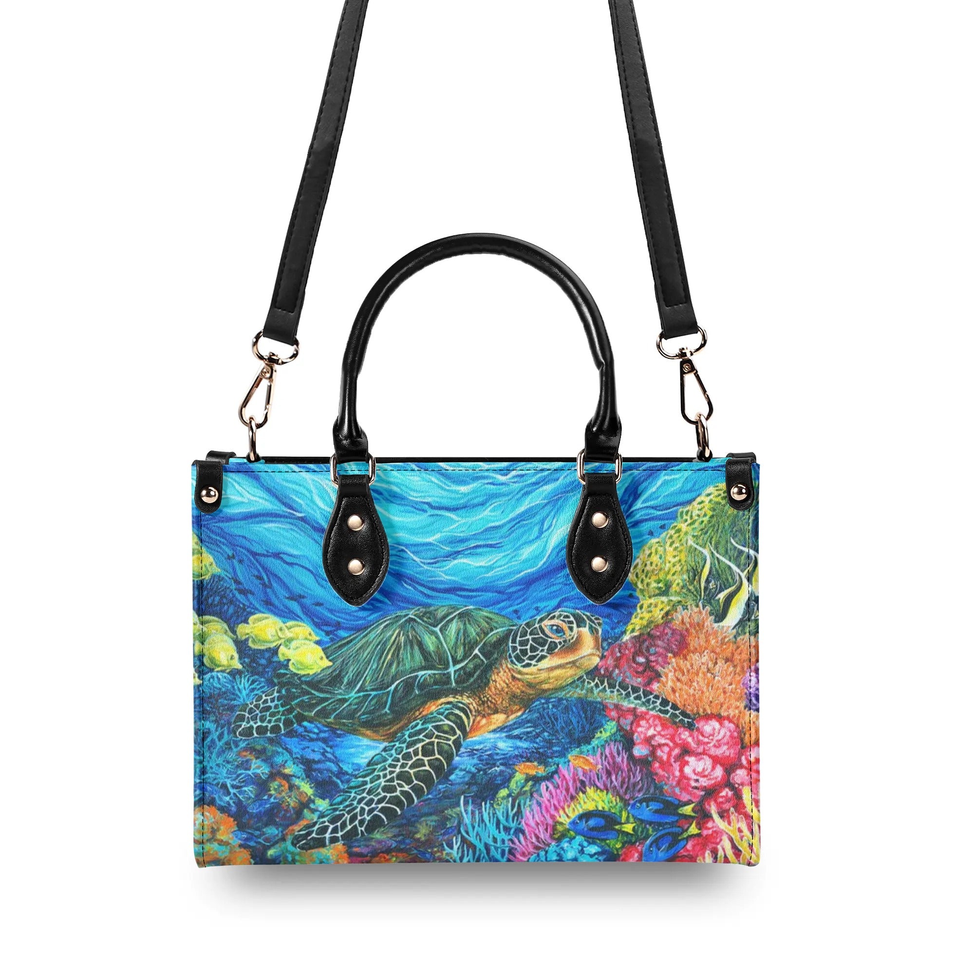 TURTLE OCEAN LEATHER HANDBAG - YHHG2609245