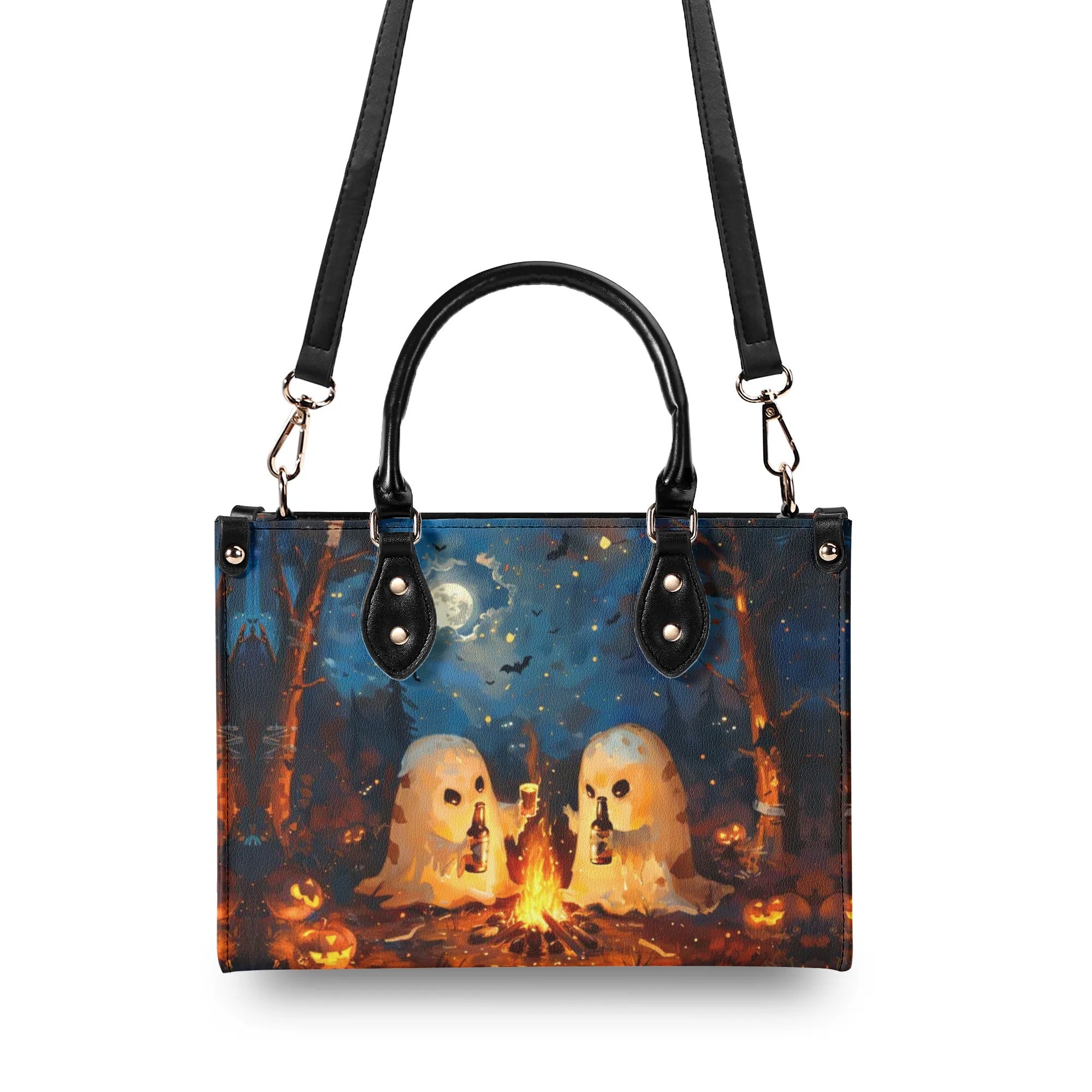 EAT DRINK AND BE SCARY HALLOWEEN LEATHER HANDBAG - YHDU2008244