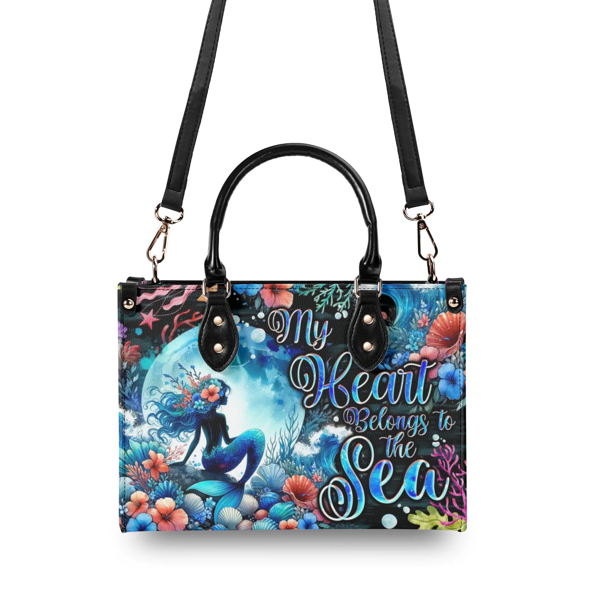 MY HEART BELONGS TO THE SEA MERMAID LEATHER HANDBAG - TYQY2805245