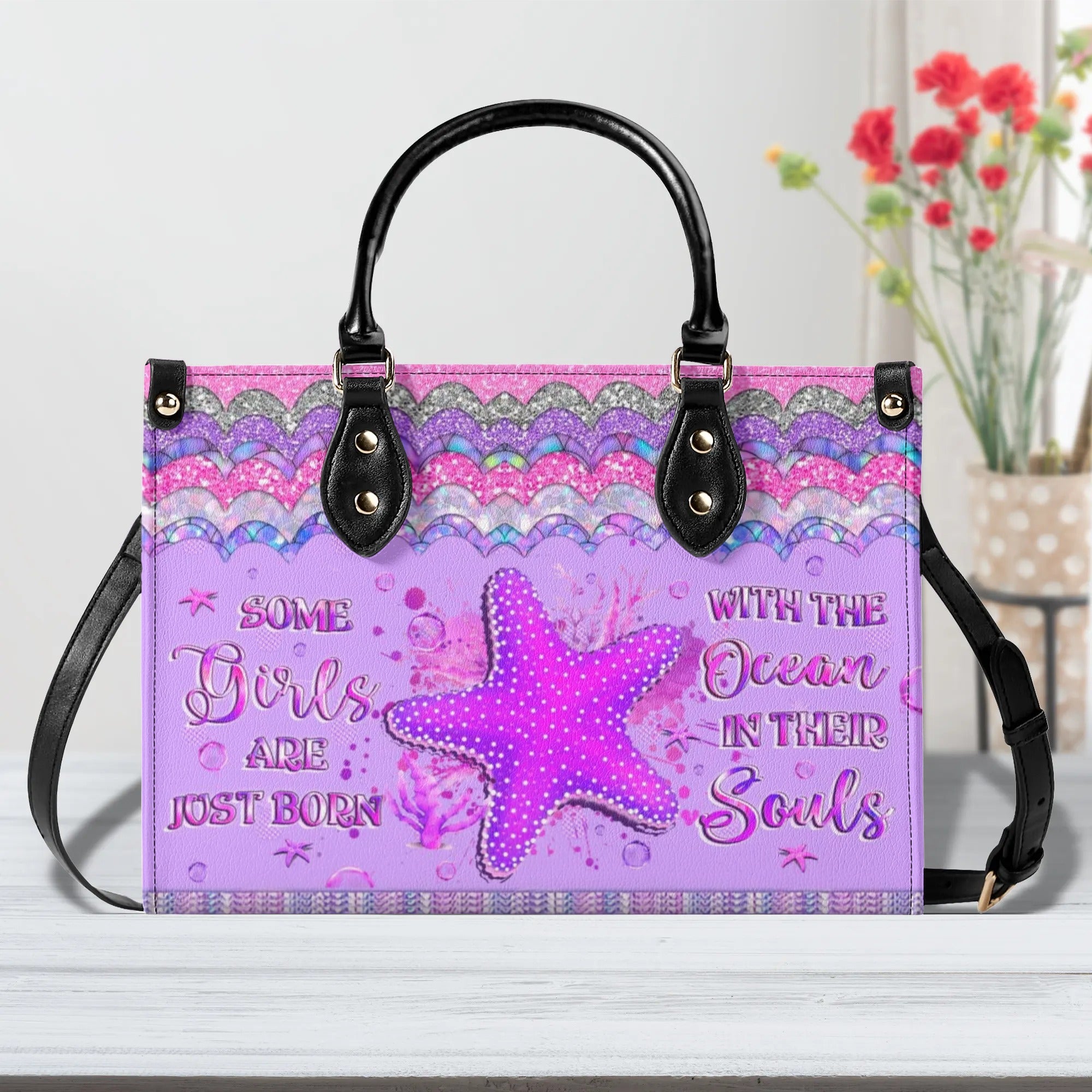 SOME GIRLS ARE JUST BORN STARFISH LEATHER HANDBAG - YHLT2106244