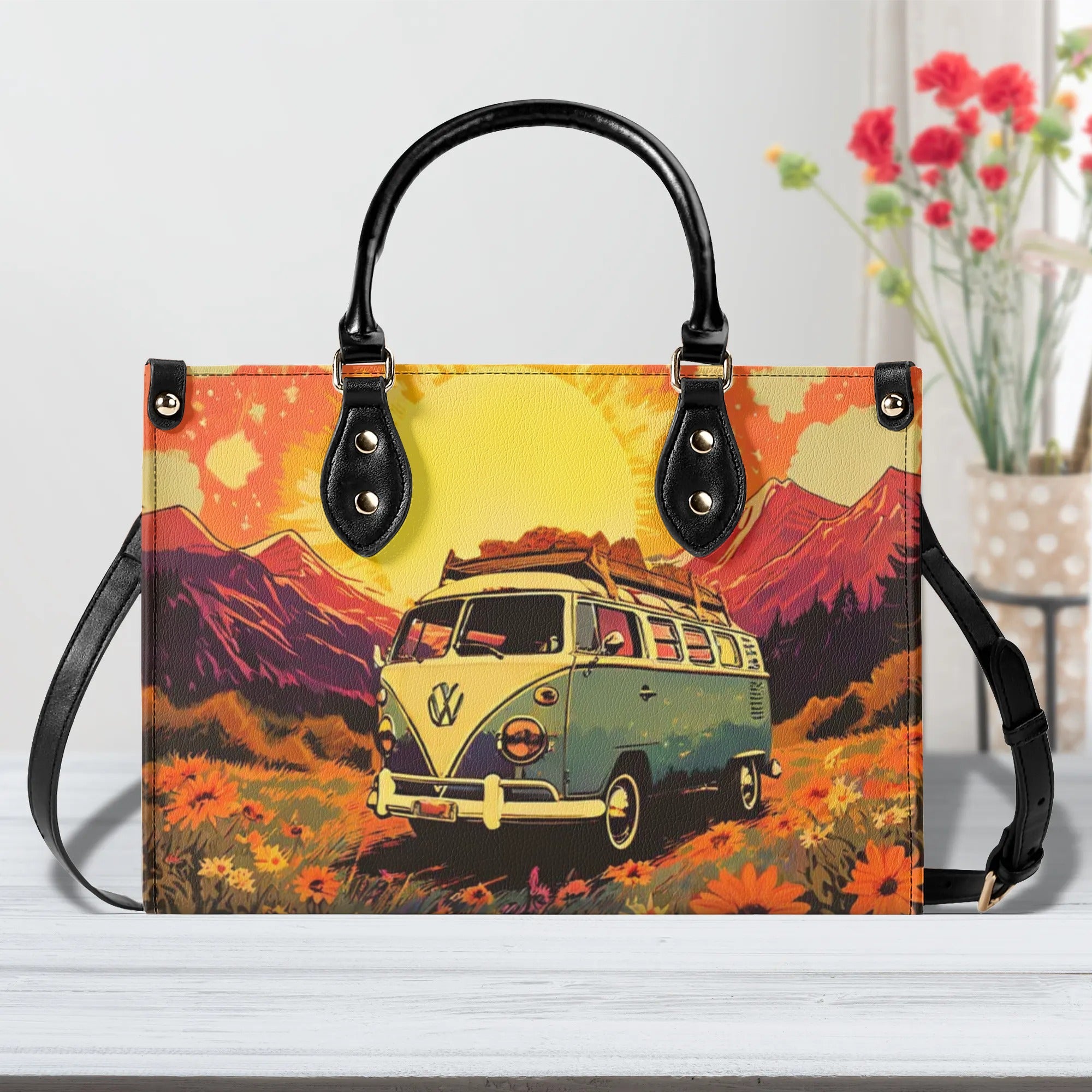 CAMPING SCENE LEATHER HANDBAG - YHHN1208244