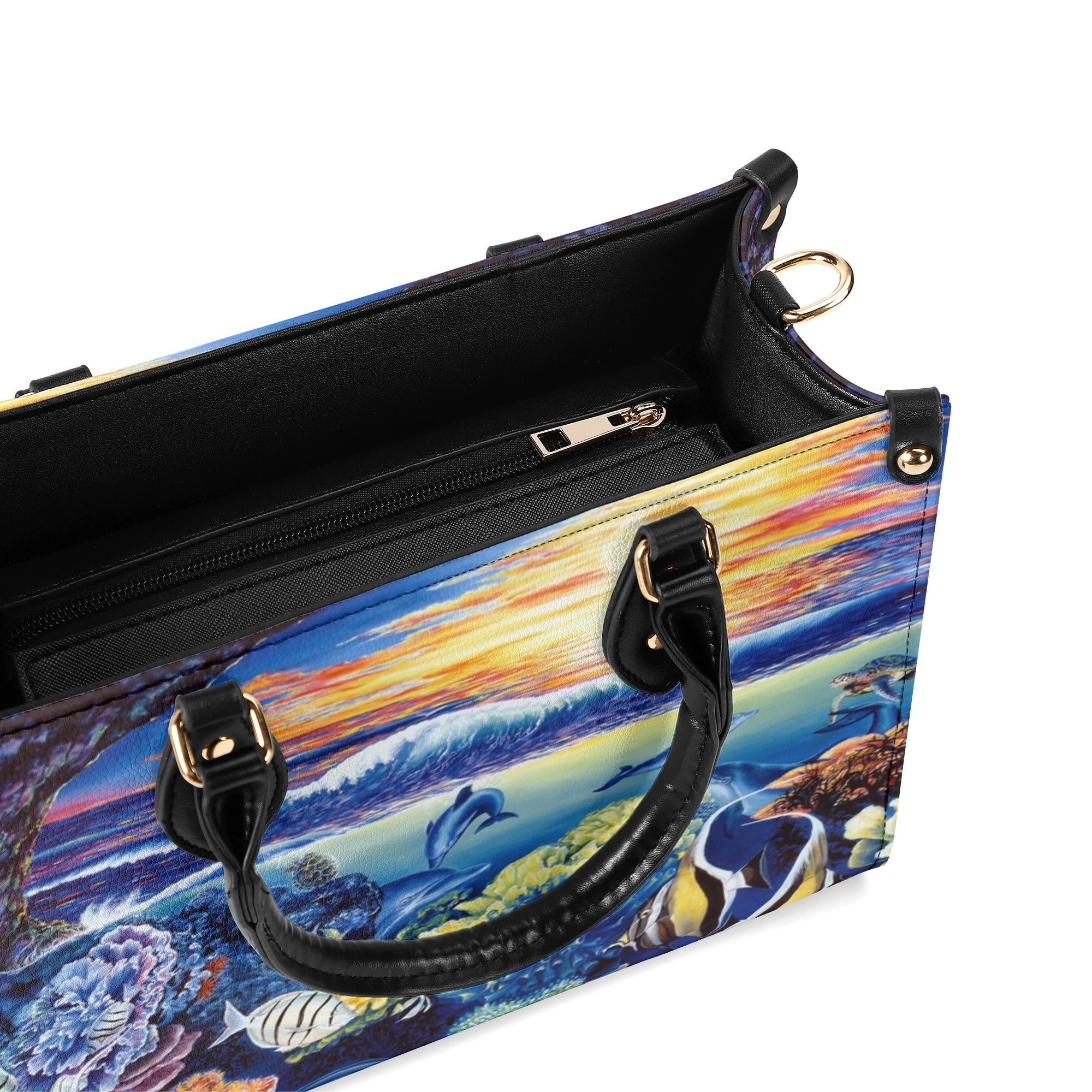 PAINTING OCEAN LEATHER HANDBAG - YHHG3010244