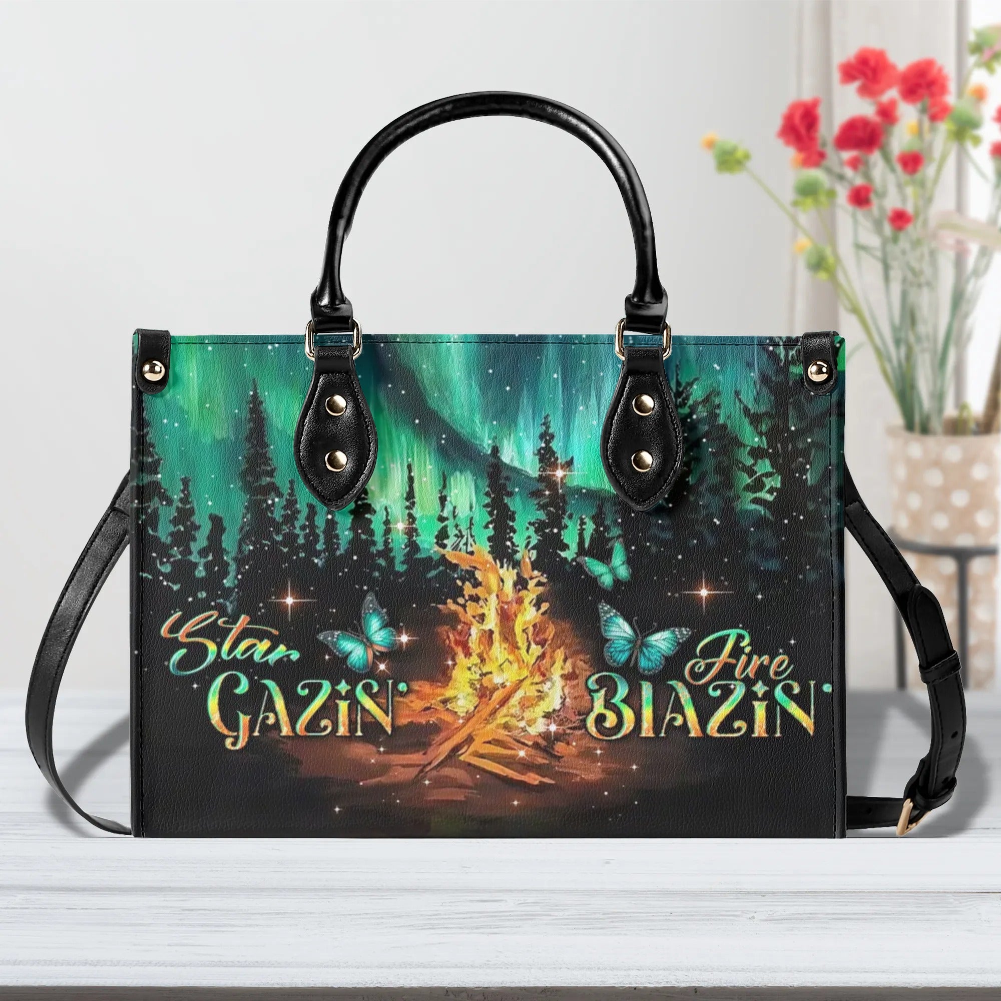 STAR GAZIN' FIRE BLAZIN' LEATHER HANDBAG - YHDU0306244