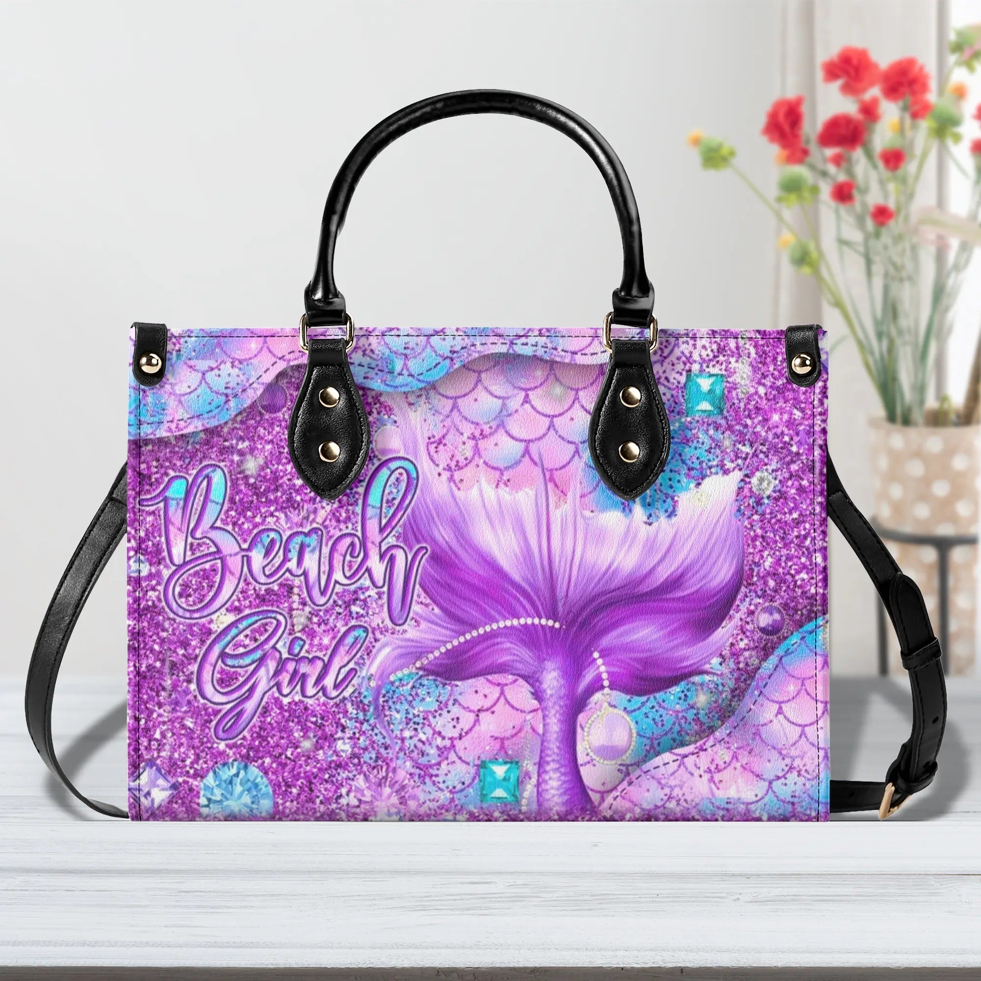 BEACH GIRL MERMAID LEATHER HANDBAG - YHHN0606241