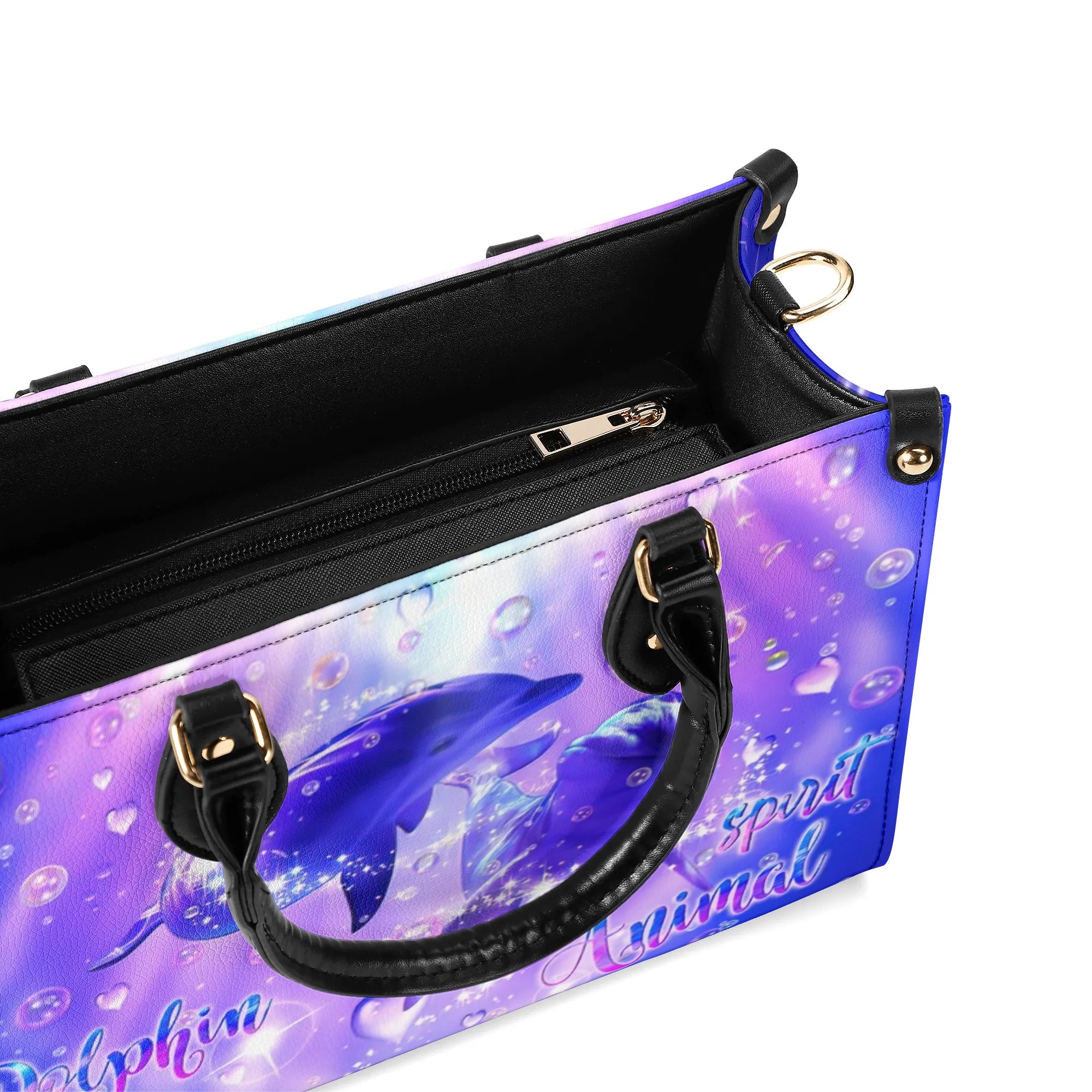 DOLPHIN IS MY SPIRIT ANIMAL LEATHER HANDBAG - YHLN0207244