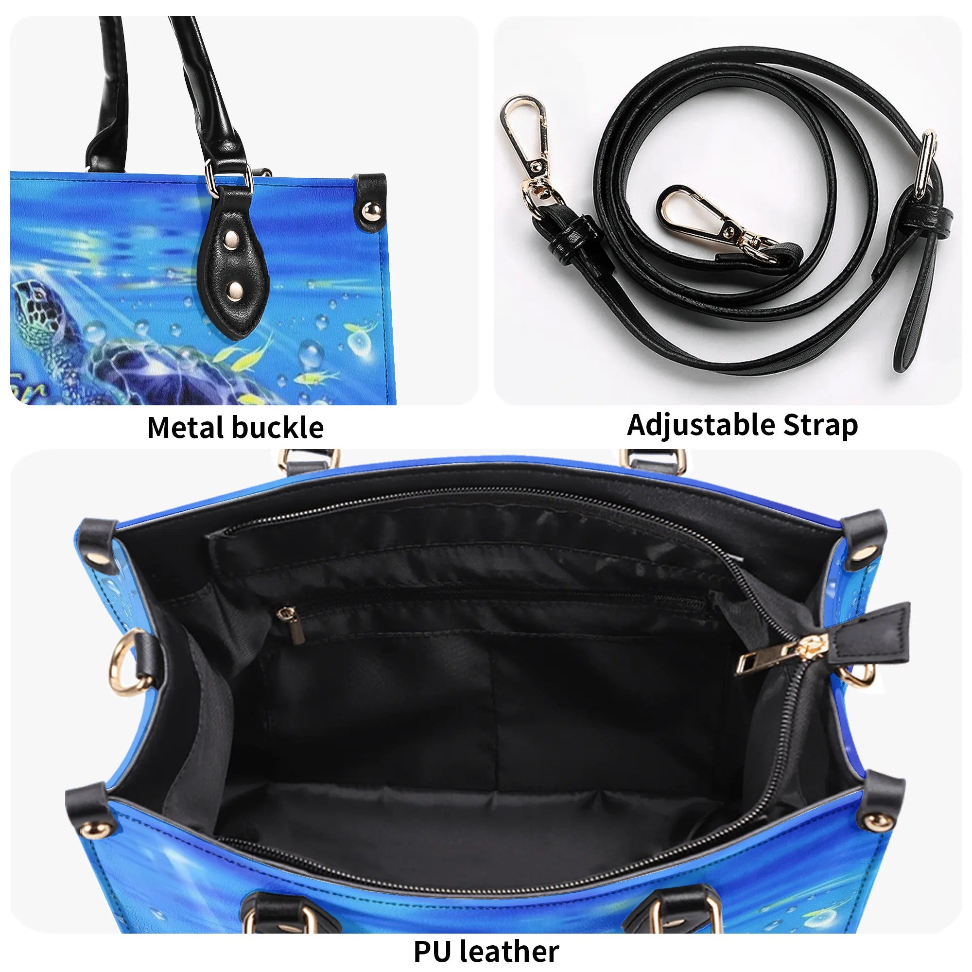 SALTWATER HEALS EVERYTHING TURTLE LEATHER HANDBAG - YHLN2009246