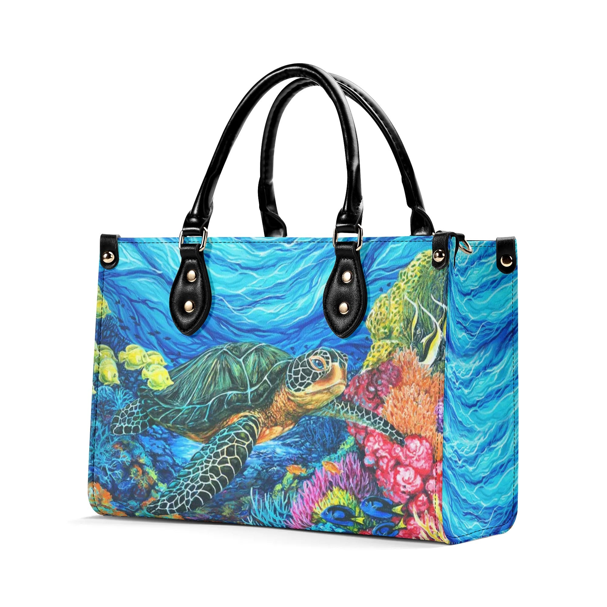 TURTLE OCEAN LEATHER HANDBAG - YHHG2609245