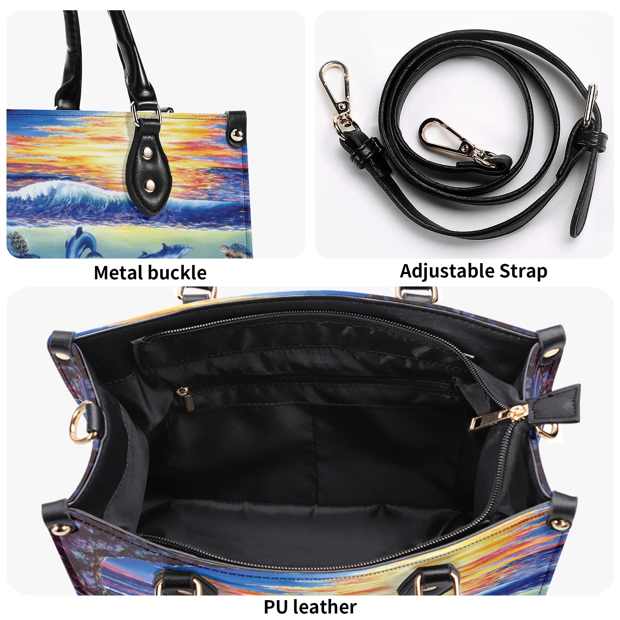 PAINTING OCEAN LEATHER HANDBAG - YHHG3010244