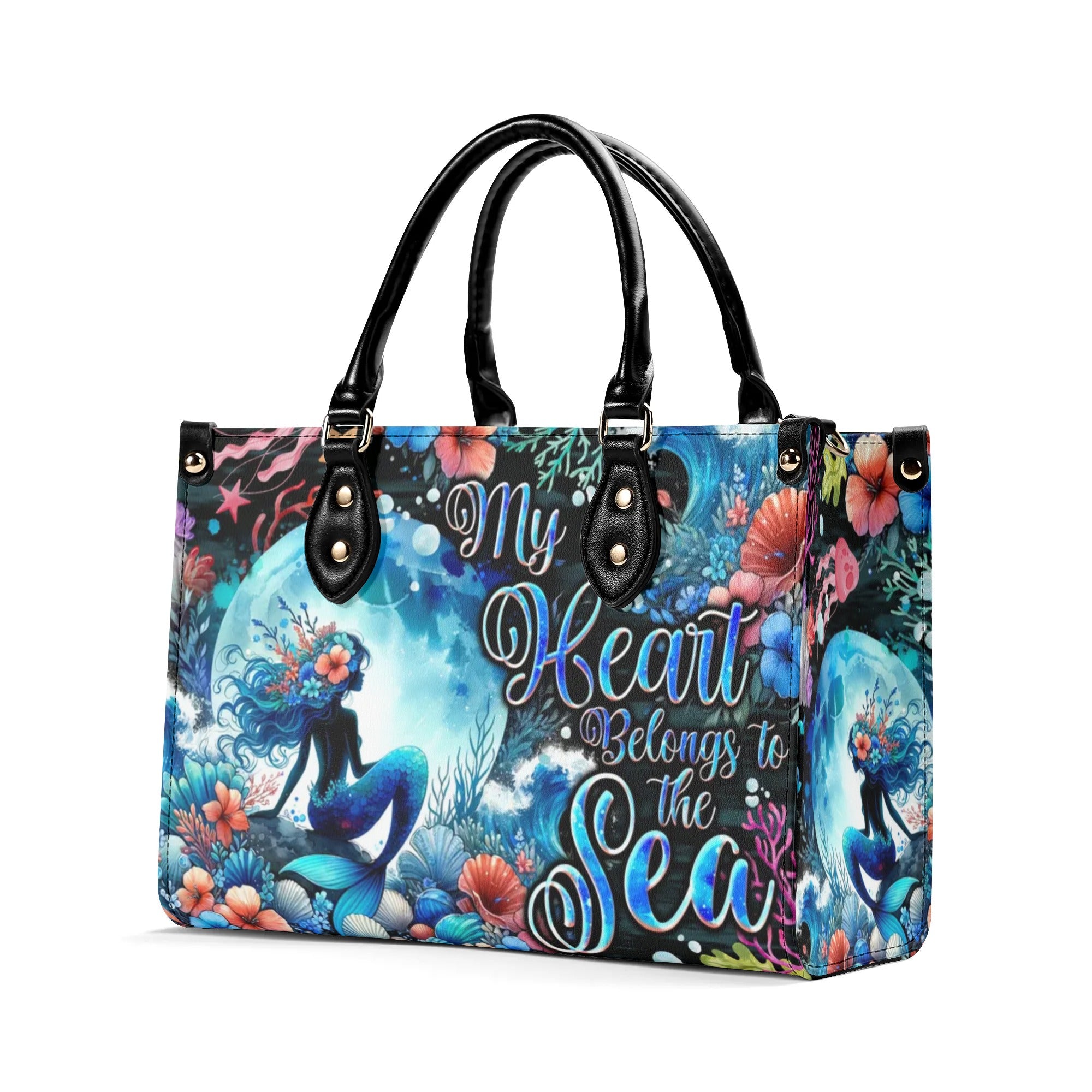 MY HEART BELONGS TO THE SEA MERMAID LEATHER HANDBAG - TYQY2805245