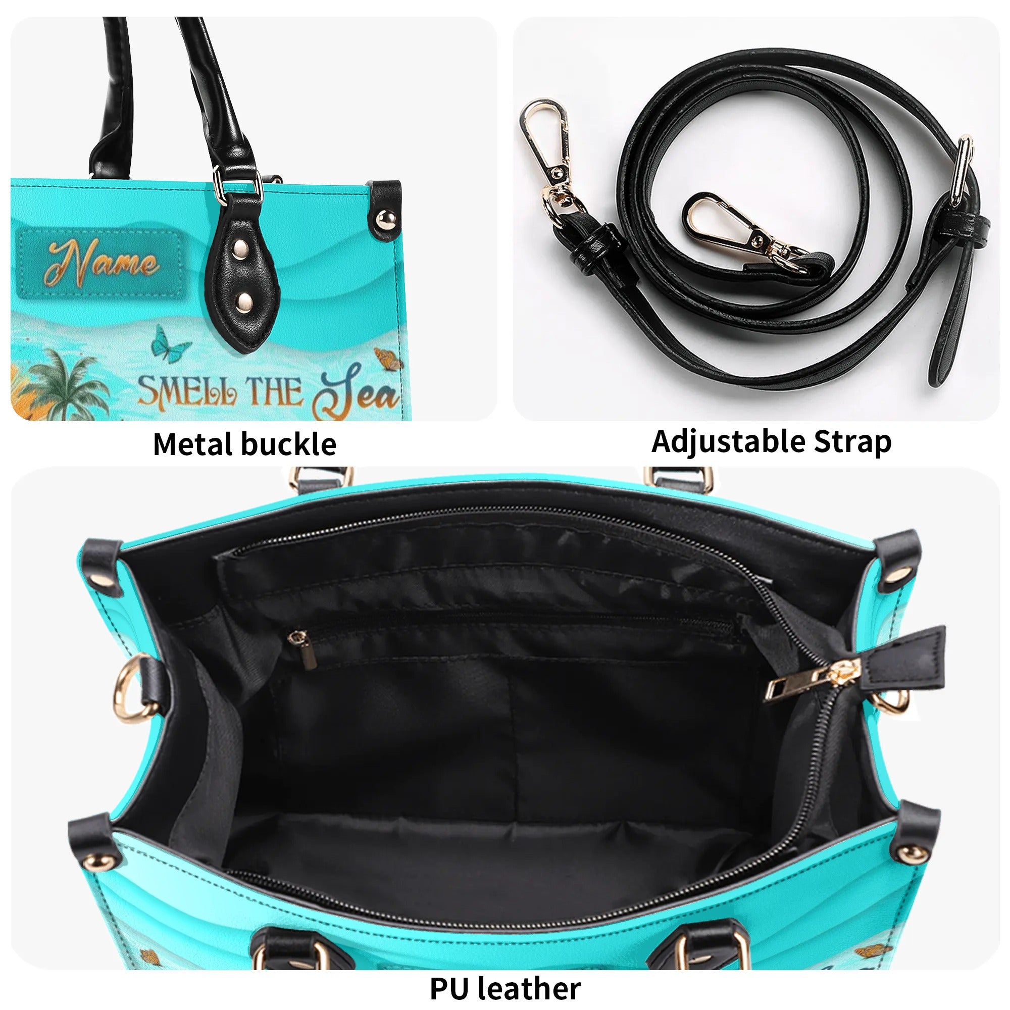 SMELL THE SEA FEEL THE BREEZE LEATHER HANDBAG - YHLN1706242