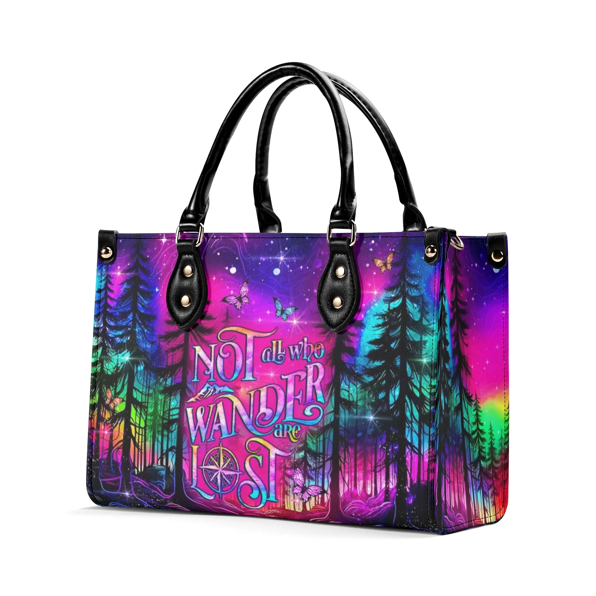 NOT ALL WHO WANDER ARE LOST LEATHER HANDBAG - YHLT0509243