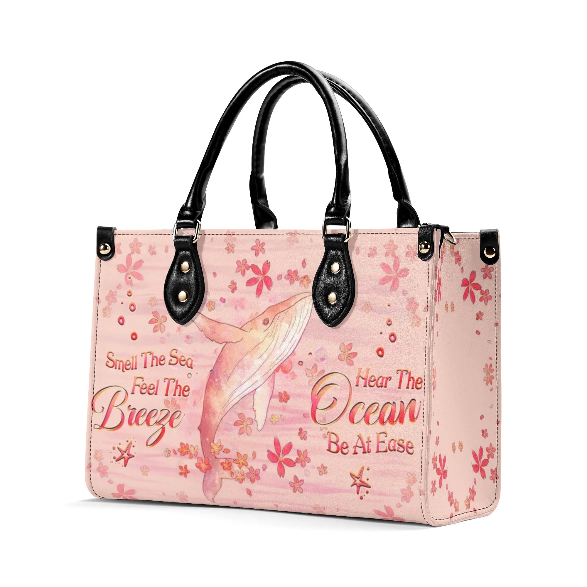 SMELL THE SEA FEEL THE BREEZE WHALE LEATHER HANDBAG - YHHG1308244