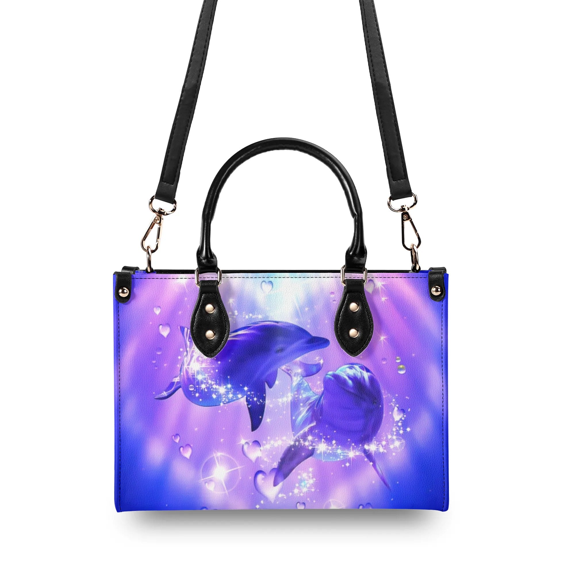 DOLPHIN IS MY SPIRIT ANIMAL LEATHER HANDBAG - YHLN0207244