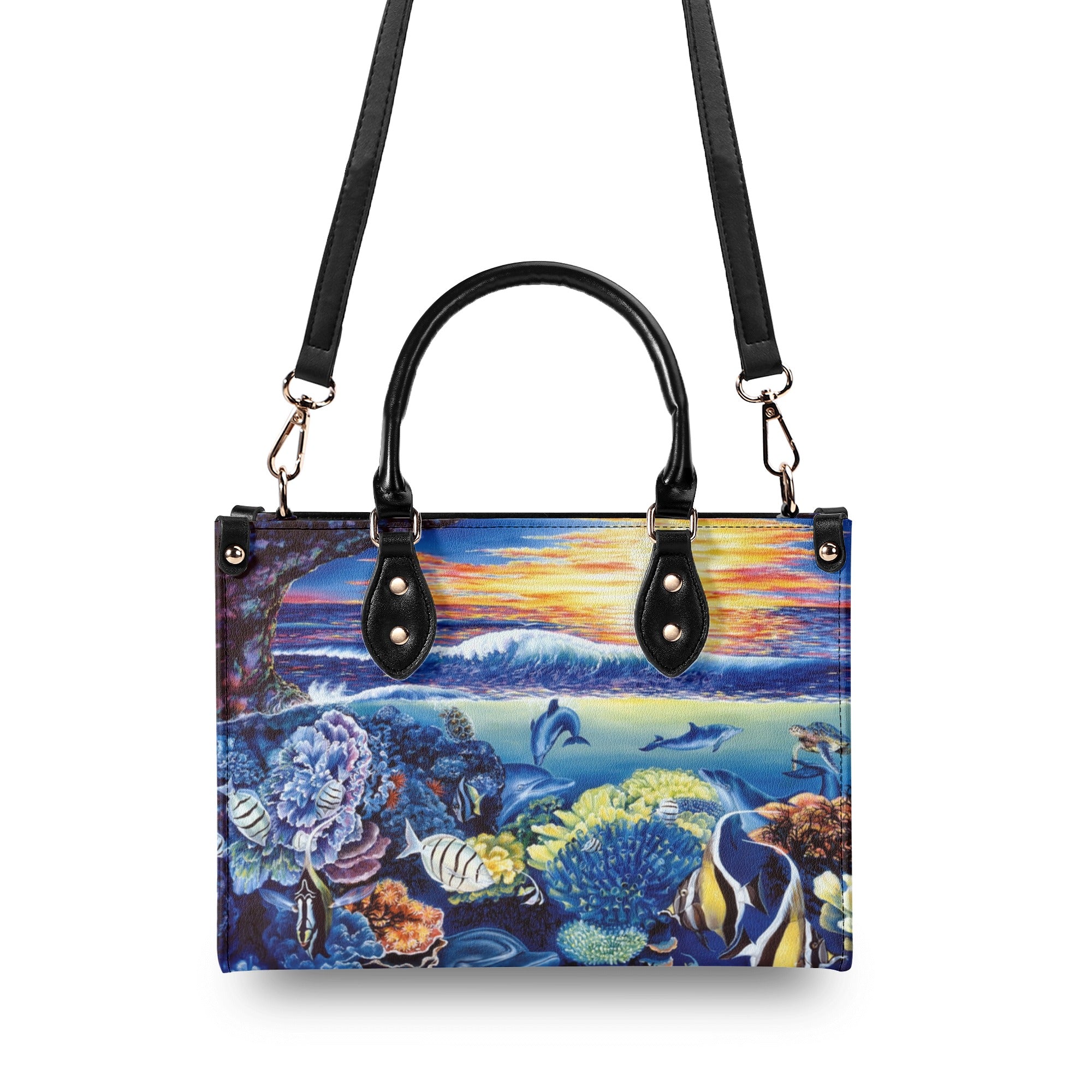 PAINTING OCEAN LEATHER HANDBAG - YHHG3010244