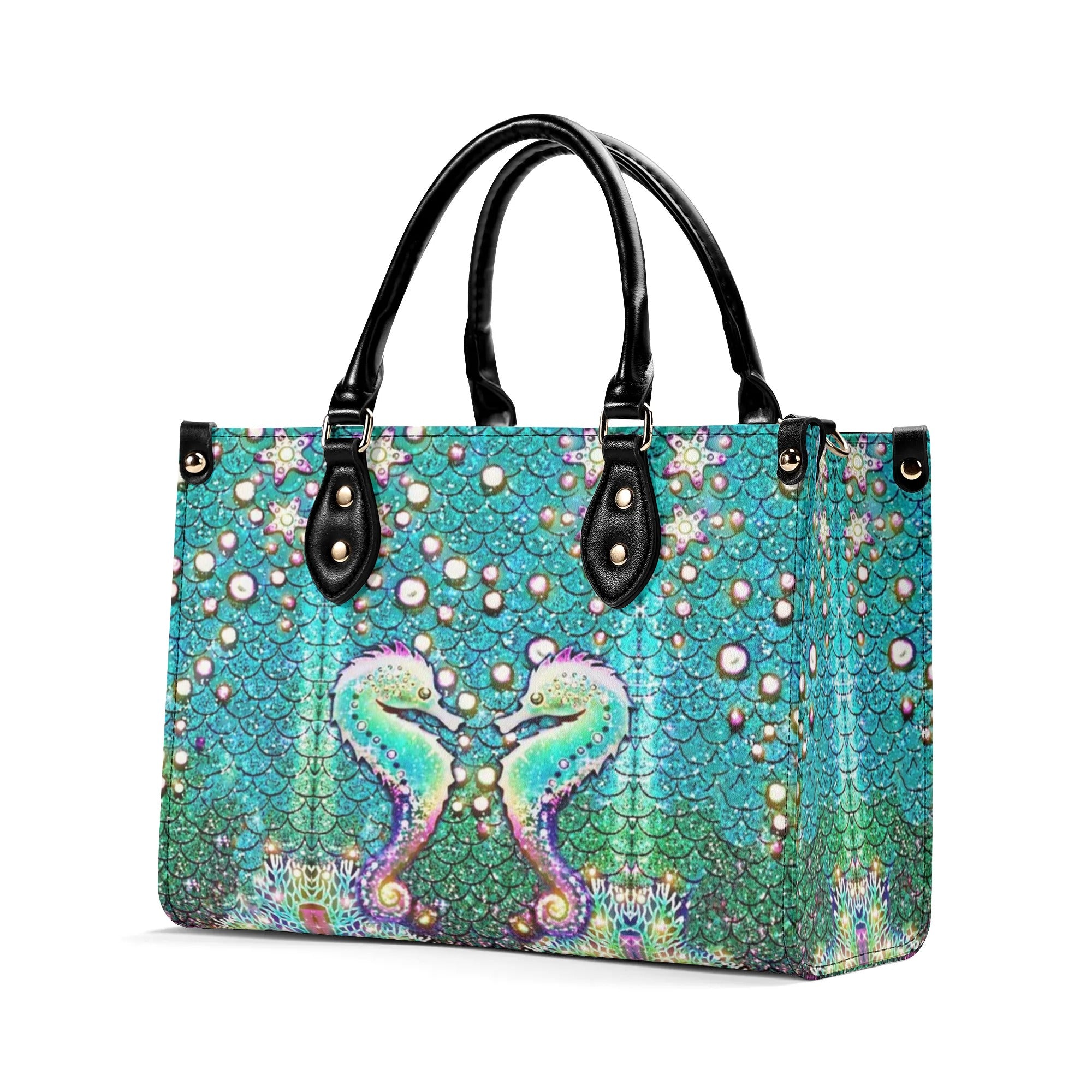 GLOWING SEAHORSE LEATHER HANDBAG - YHDU1706242