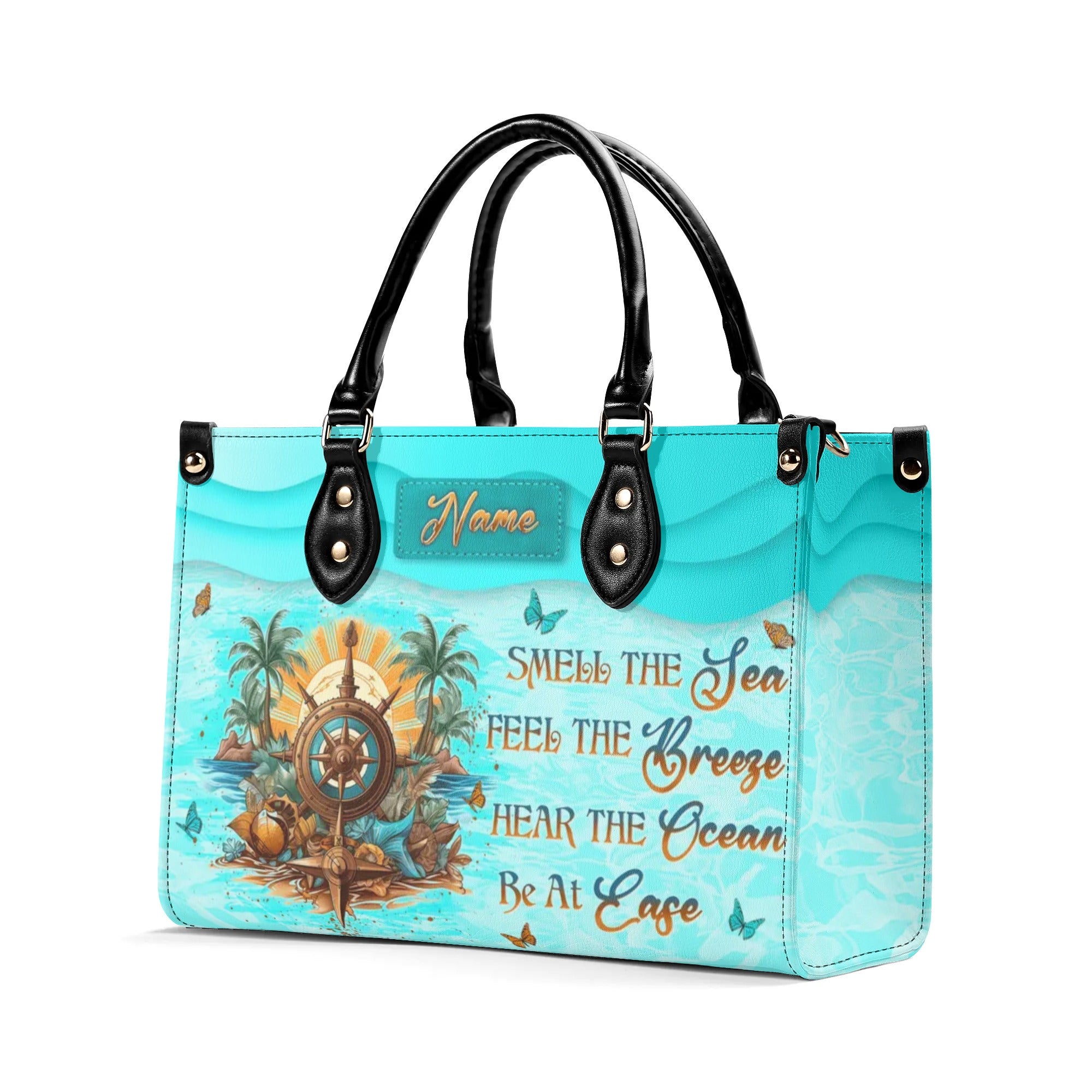 SMELL THE SEA FEEL THE BREEZE LEATHER HANDBAG - YHLN1706242