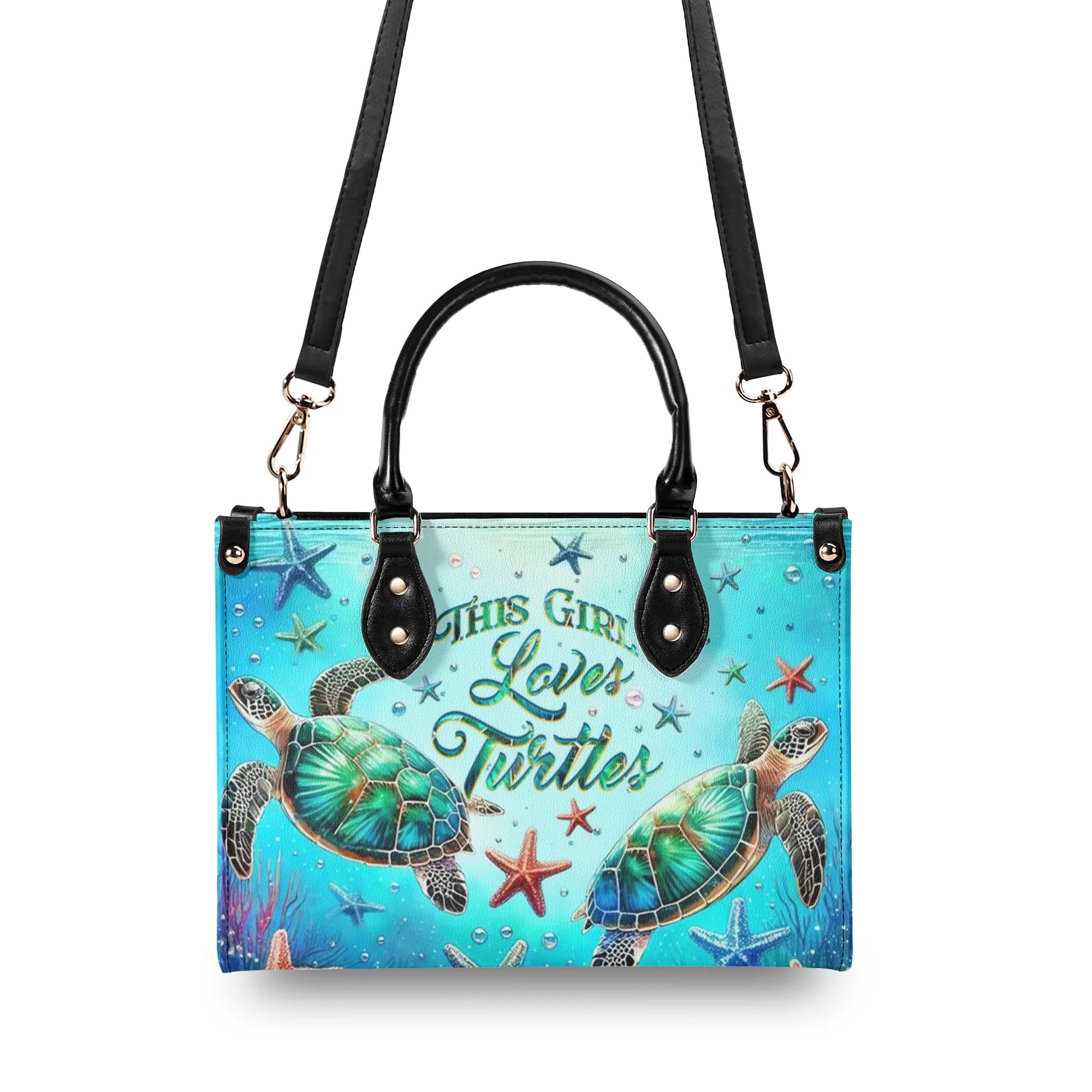 THIS GIRL LOVES TURTLES LEATHER HANDBAG - YHHG0506244