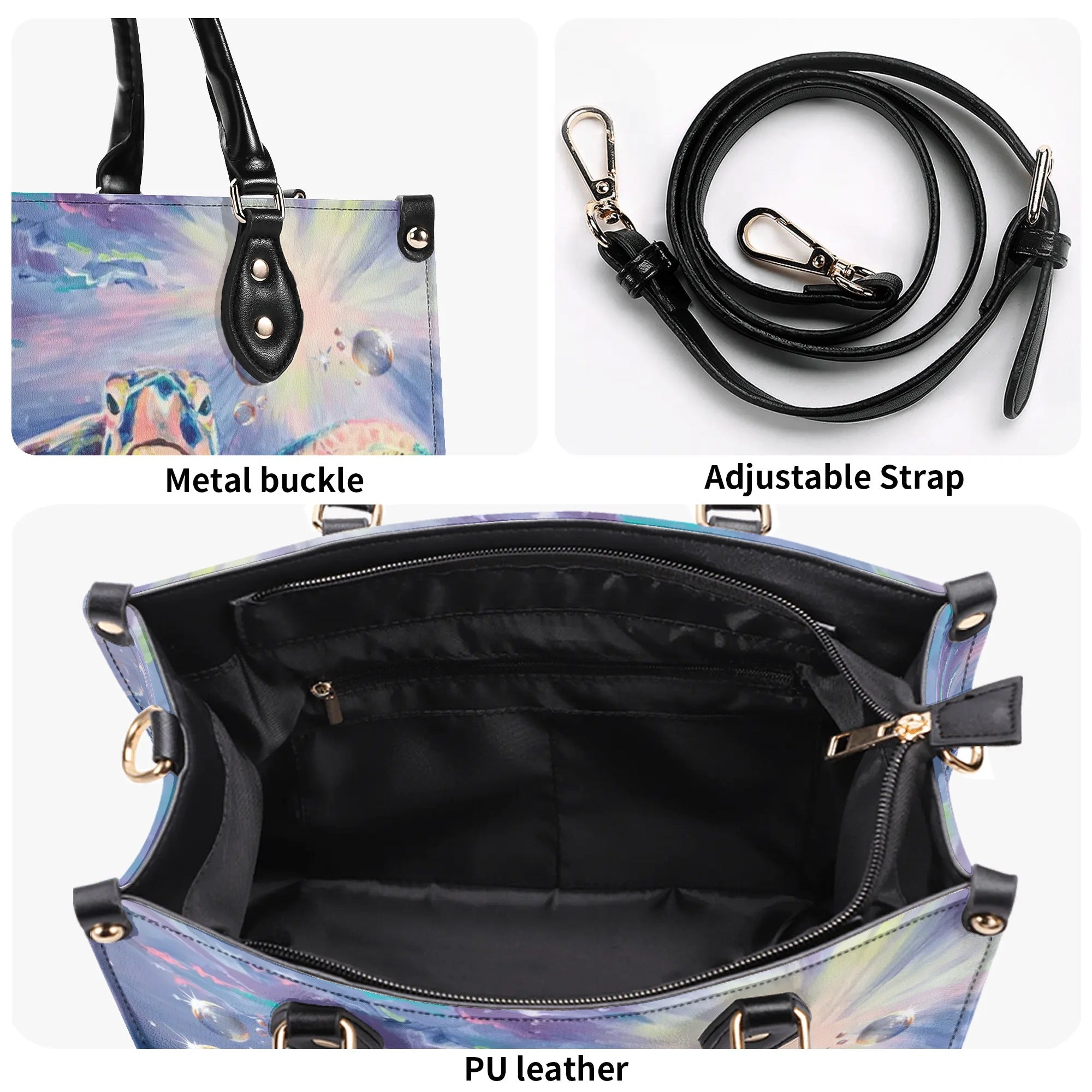 PAINTING TURTLE LEATHER HANDBAG - YHHG2509244