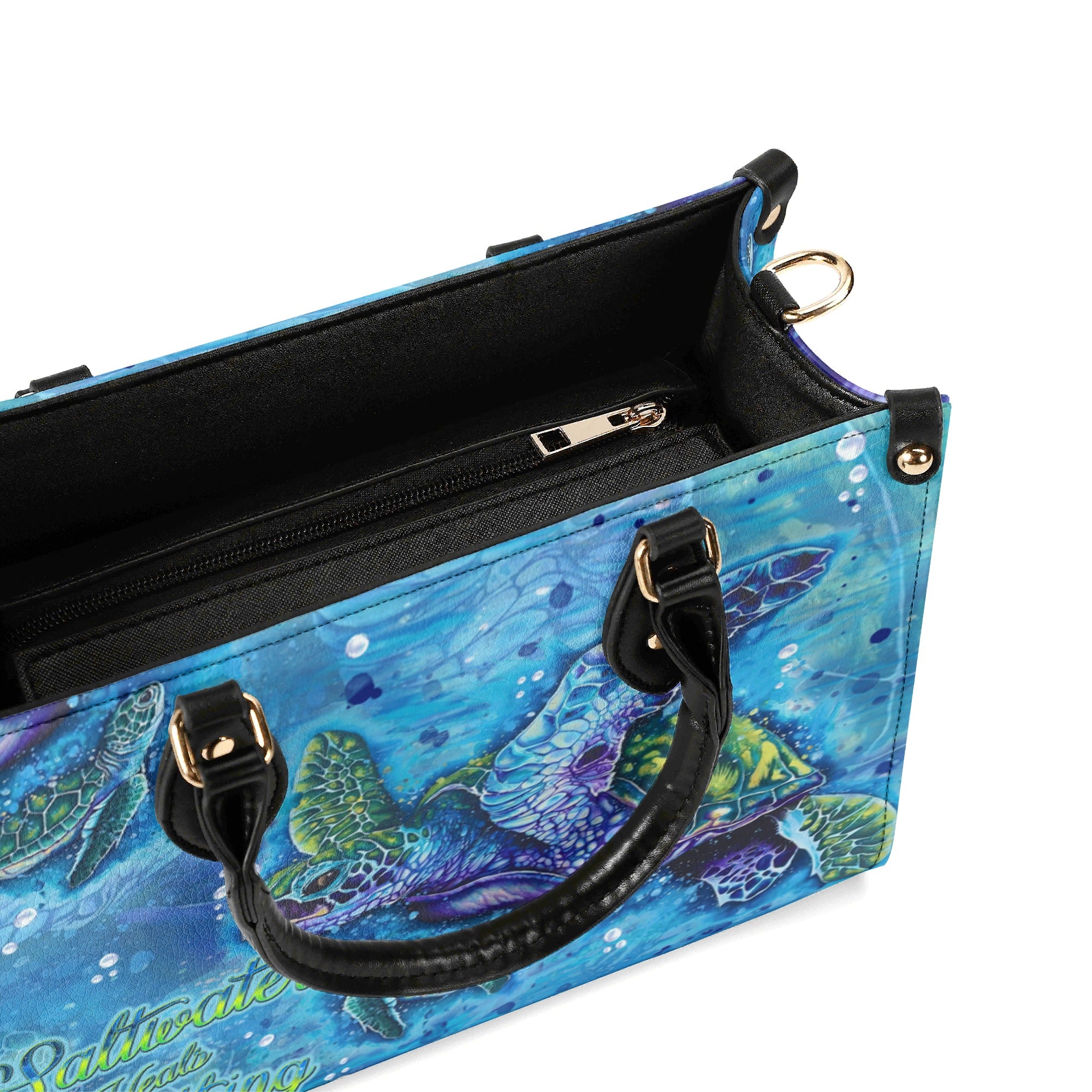 SALTWATER HEALS EVERYTHING TURTLE  LEATHER HANDBAG - TLNT0612245